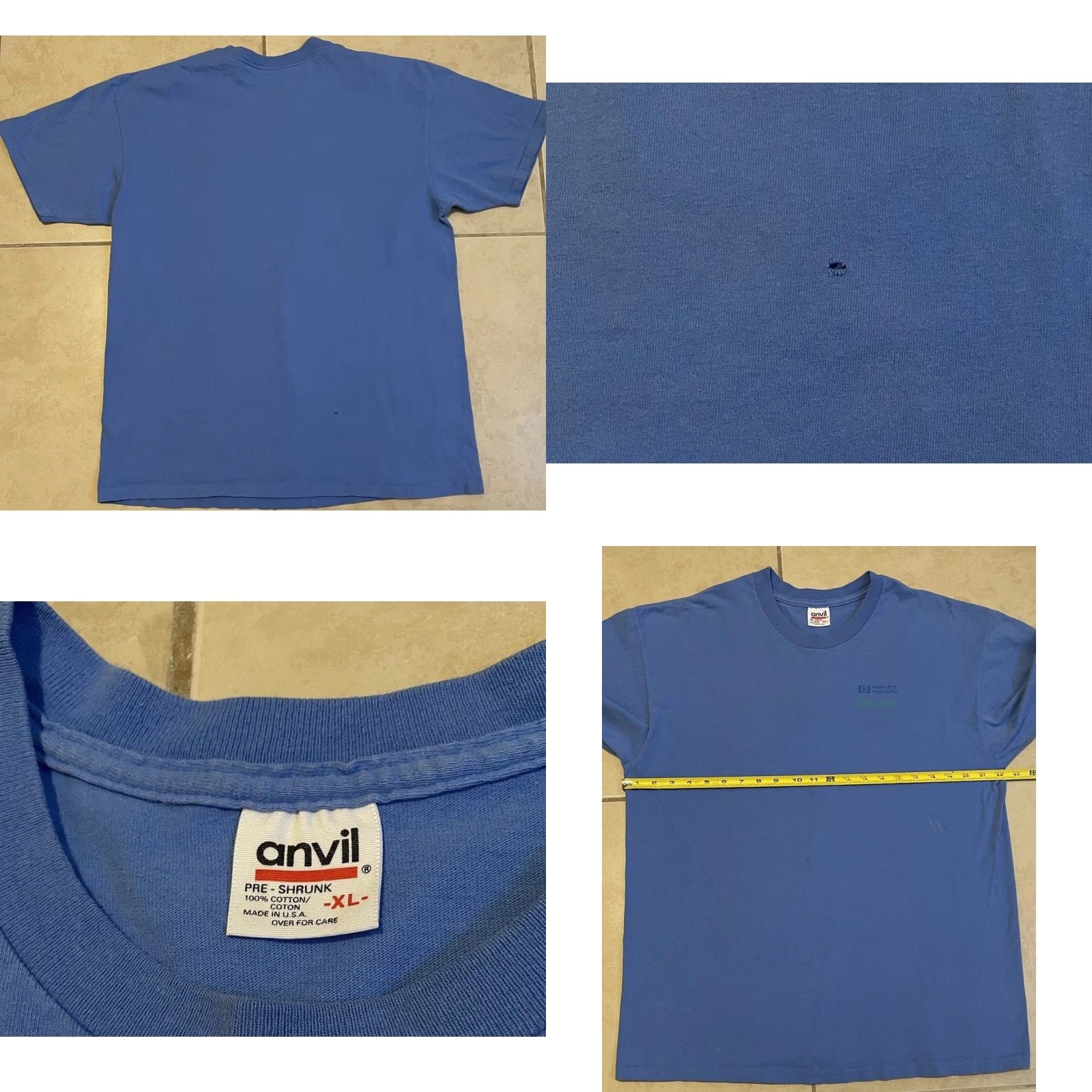 Apple VINTAGE HP Corvallis 90s Shirt XL Blue Cotton Single Stitch Mens T-Shirt Size US XL / EU 56 / 4 - 8 Thumbnail