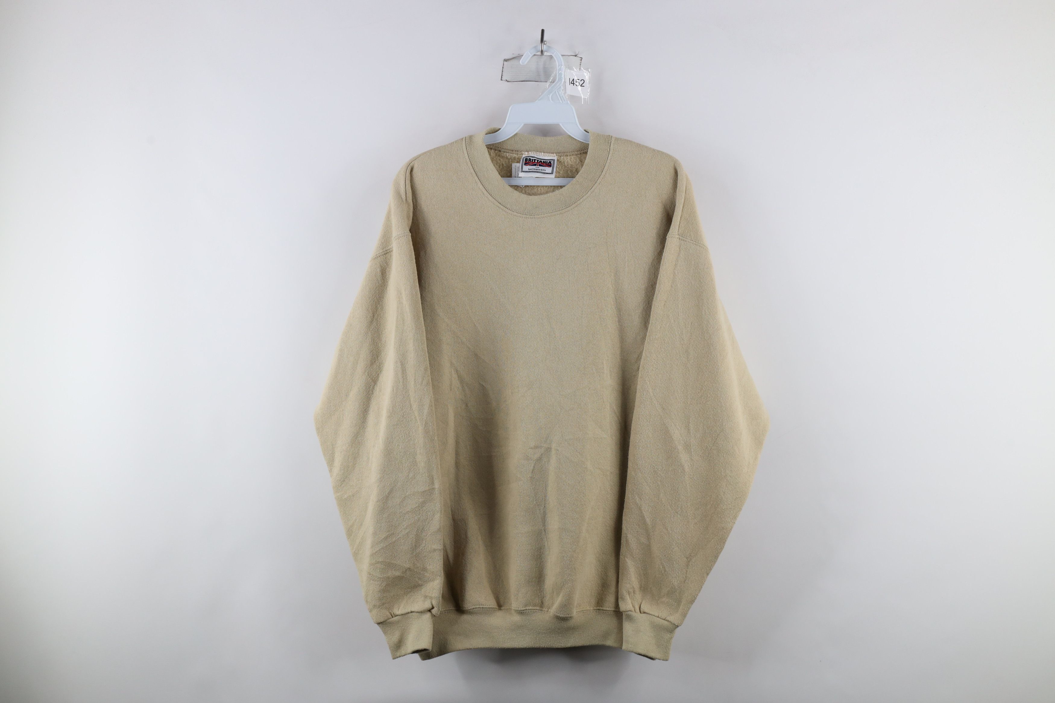Vintage Vintage 90s Britannia Levis Crewneck Sweatshirt Beige USA Size US M / EU 48-50 / 2 - 1 Thumbnail