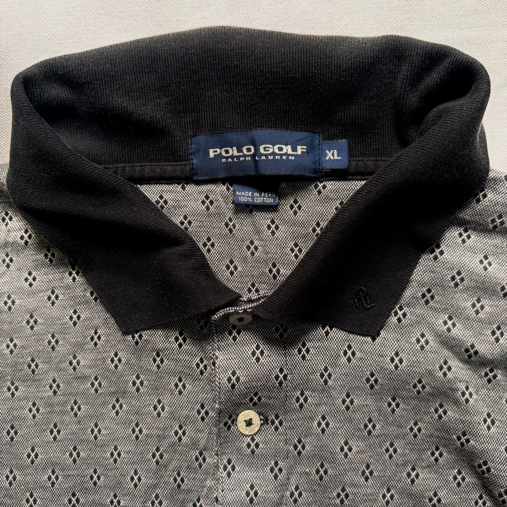 Polo Ralph Lauren Ralph Lauren Polo Golf Vintage Gray Black Diamond Print Size US XL / EU 56 / 4 - 2 Thumbnail