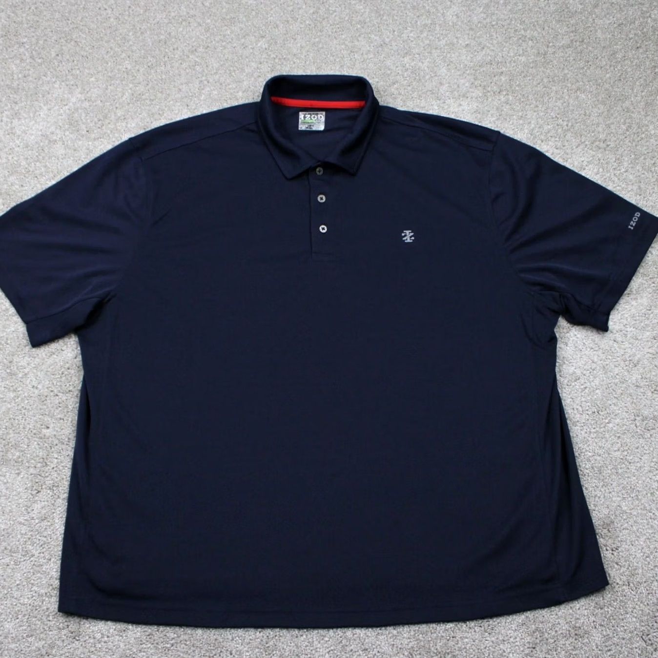 Izod IZOD Polo Shirt mens 2XL XXL Blue Polyester Stretch Short Sleeve Golf Pullover Size US XXL / EU 58 / 5 - 2 Thumbnail
