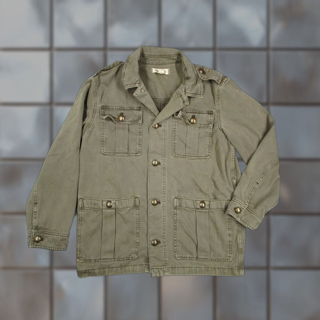 Madewell Madewell Jacket Womens Small Olive Green Utility Field Military Safari Cotton Size S / US 4 / IT 40 - 1 Thumbnail
