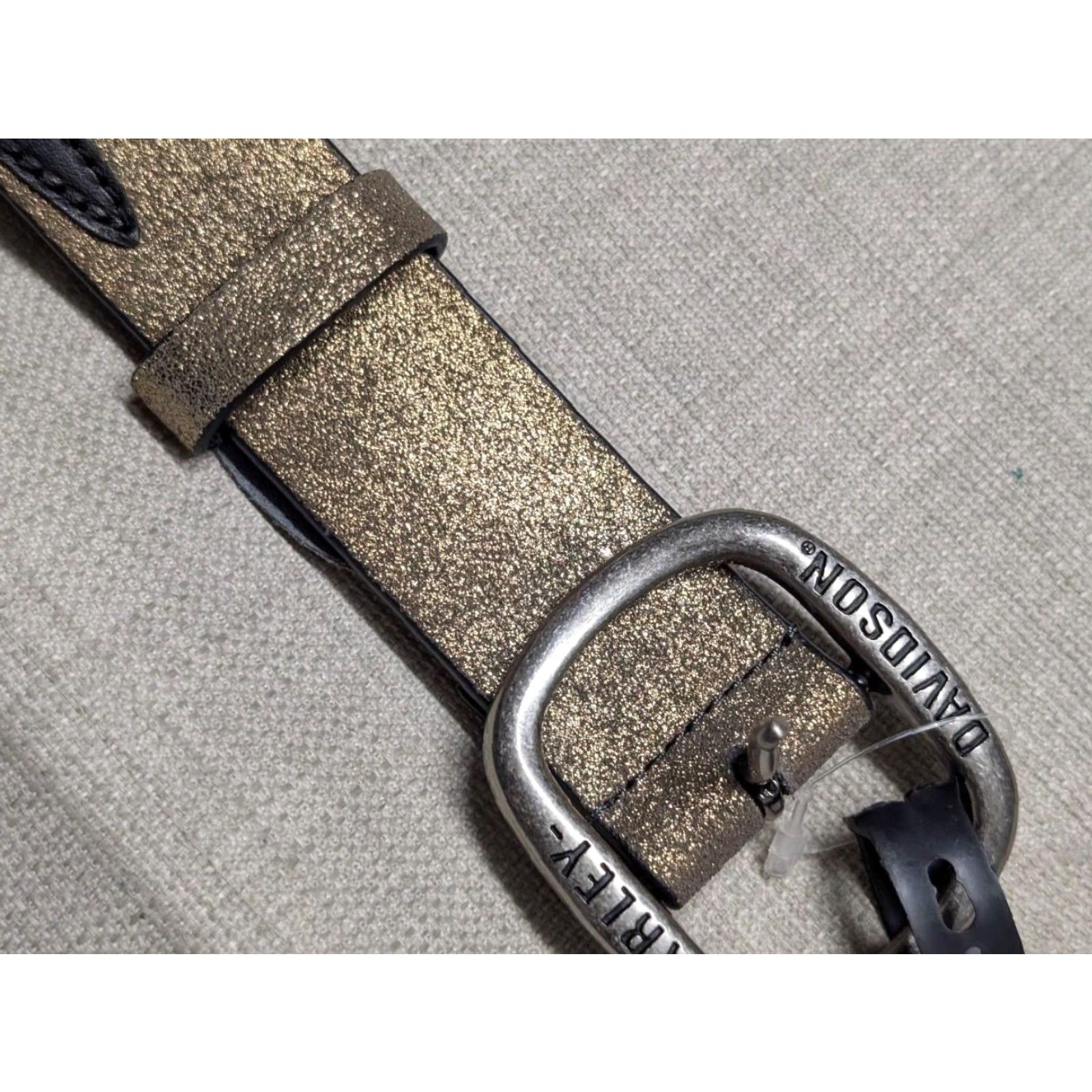 Harley Davidson VINTAGE Harley-Davidson leather belt 34 black gold TANK GIRL belt Unisex Adults Leather Belt Pattern Spellout 34 Men Women Size 34 - 7 Thumbnail
