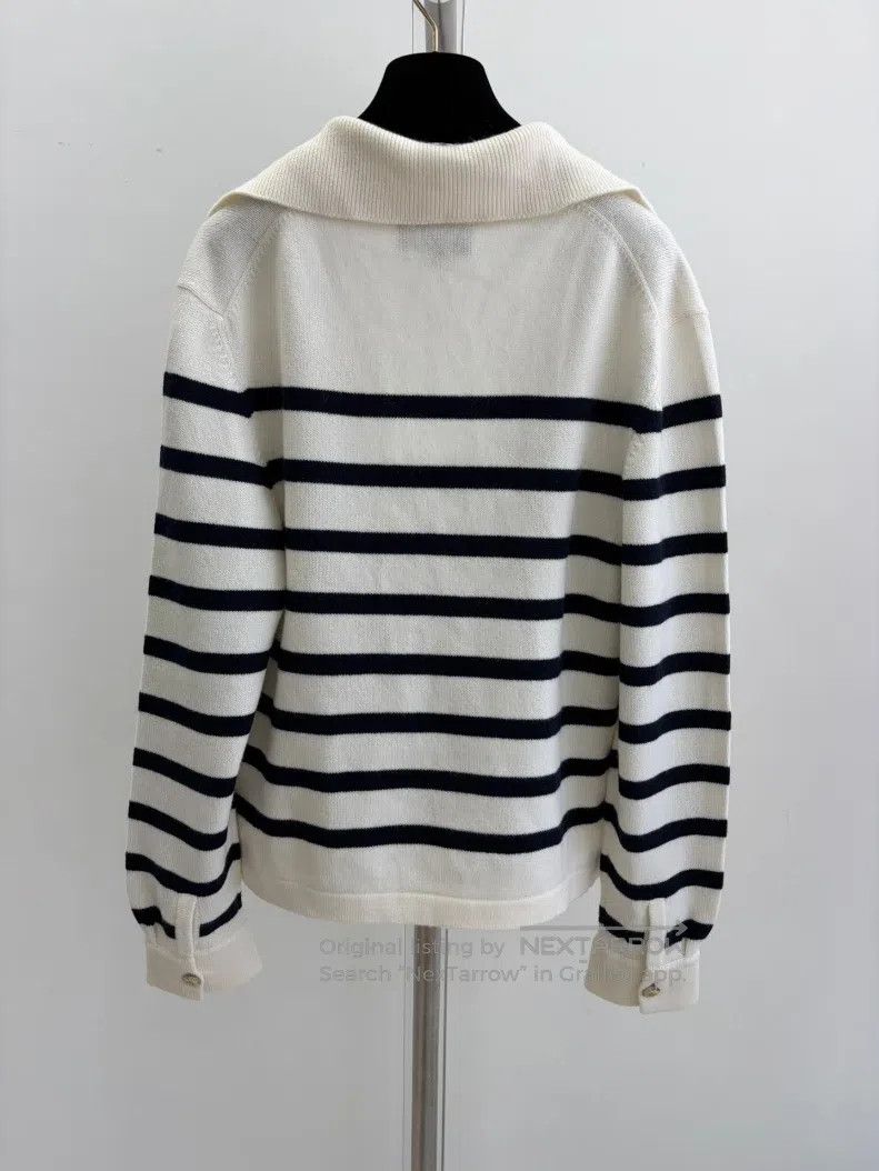 Chanel Chanel Spring and summer new navy striped sequin V-neck ca Size XXS / US 00 / IT 34 - 2 Thumbnail