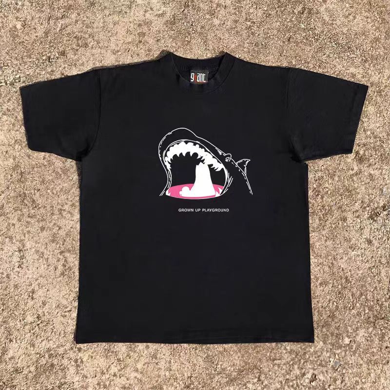 Vintage Black casual retro shark print t-shirt Size US M / EU 48-50 / 2 - 1 Thumbnail