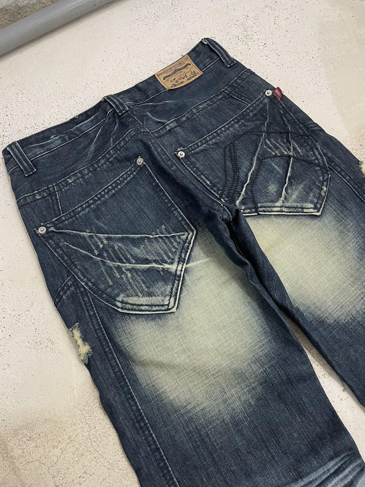 Other Savage Denim Mud Wash Distressed 3D Whisker I6W9 Size US 29 - 12 Thumbnail