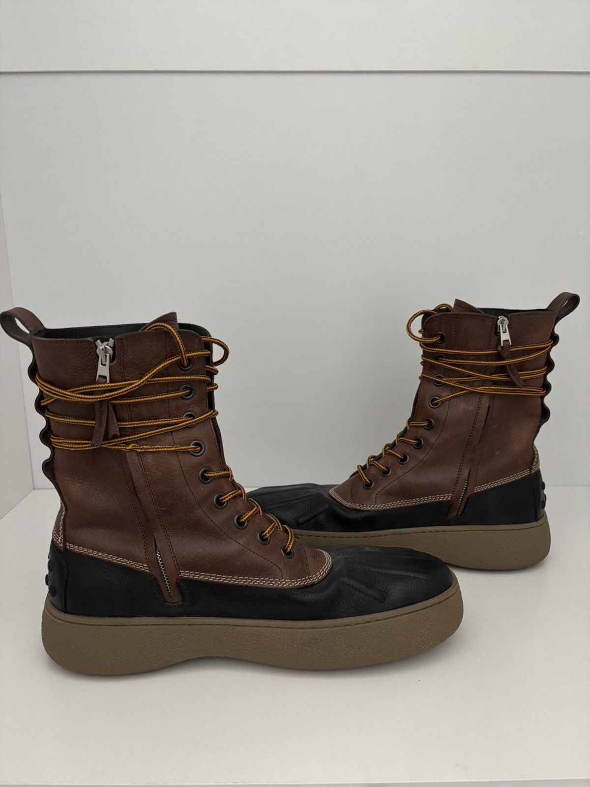 Moncler × Palm Angels × Tod's Moncler x Tod’s x Palm Angels Gommino Leather Boots Size US 11.5 / EU 44-45 - 2 Thumbnail