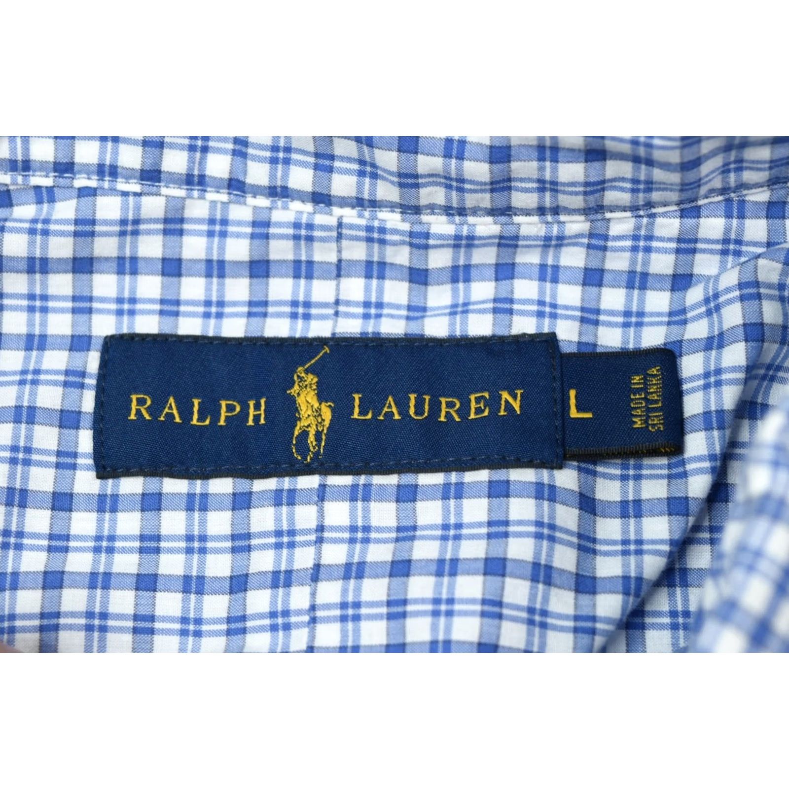 Ralph Lauren Ralph Lauren Shirt Mens Large Blue Plaid Long Sleeve Button-Down Cotton Size US L / EU 52-54 / 3 - 6 Thumbnail
