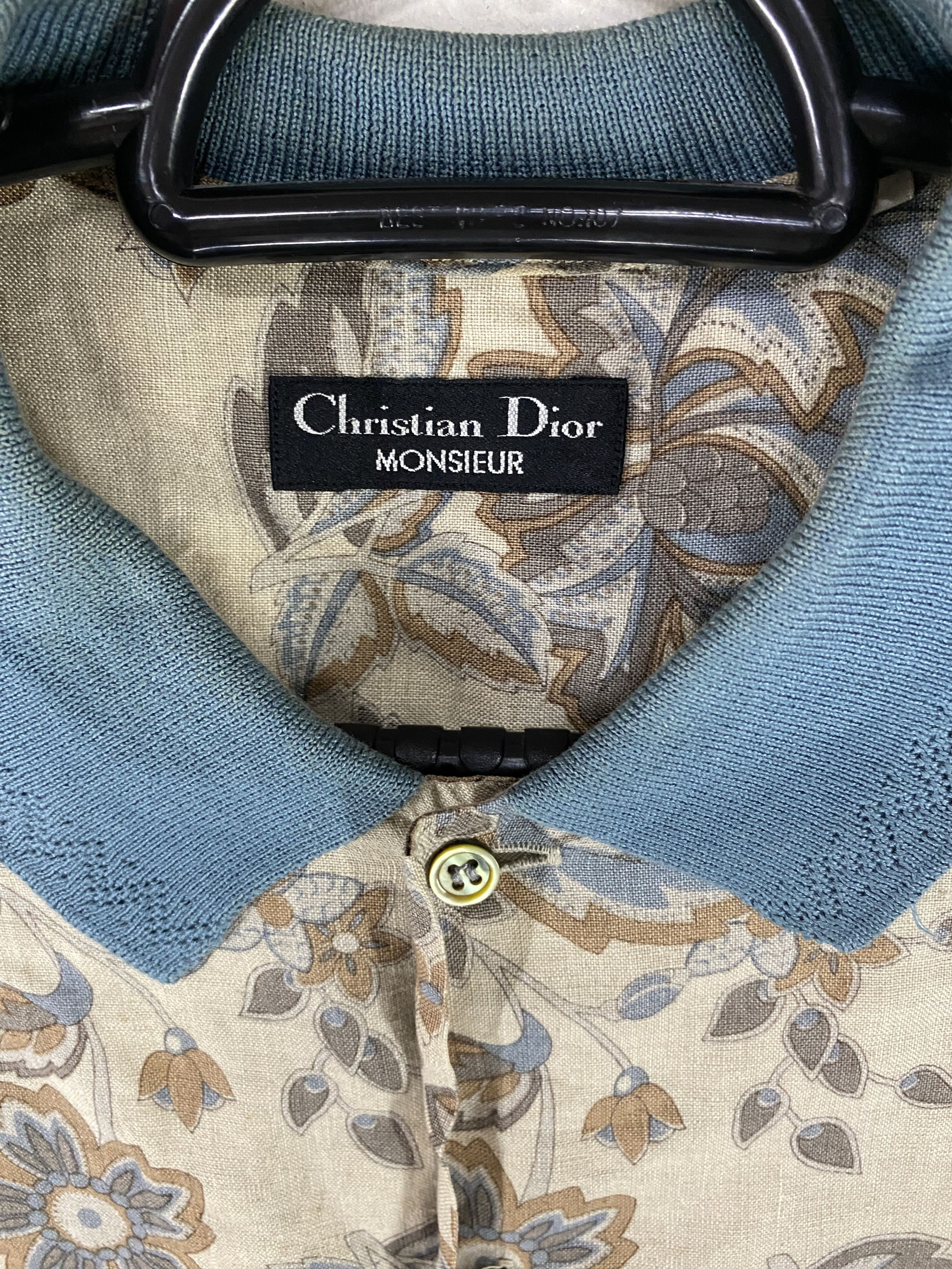 Christian Dior Monsieur × Designer 2000s Christian Dior floral hemp button up polo shirt Size US S / EU 44-46 / 1 - 7 Thumbnail