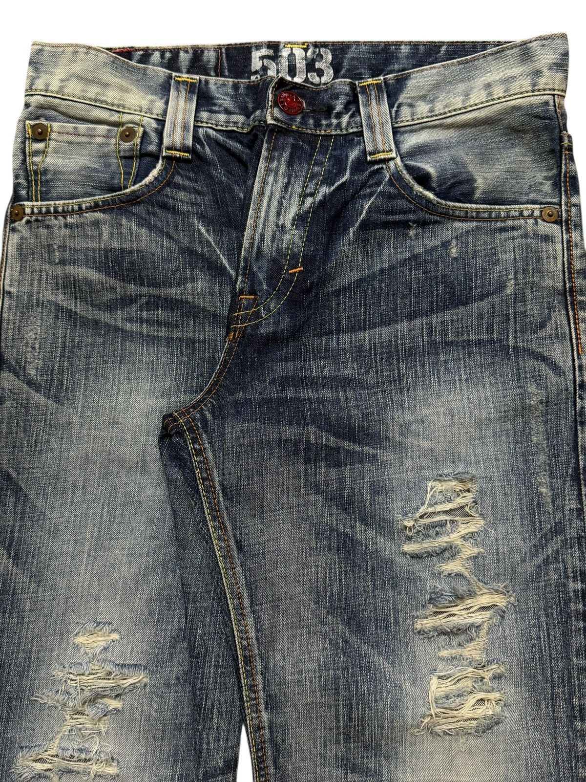 Edwin Vintage 90s Edwin 503 Faded Wash Distressed Wide Leg Baggy Size US 32 / EU 48 - 3 Thumbnail
