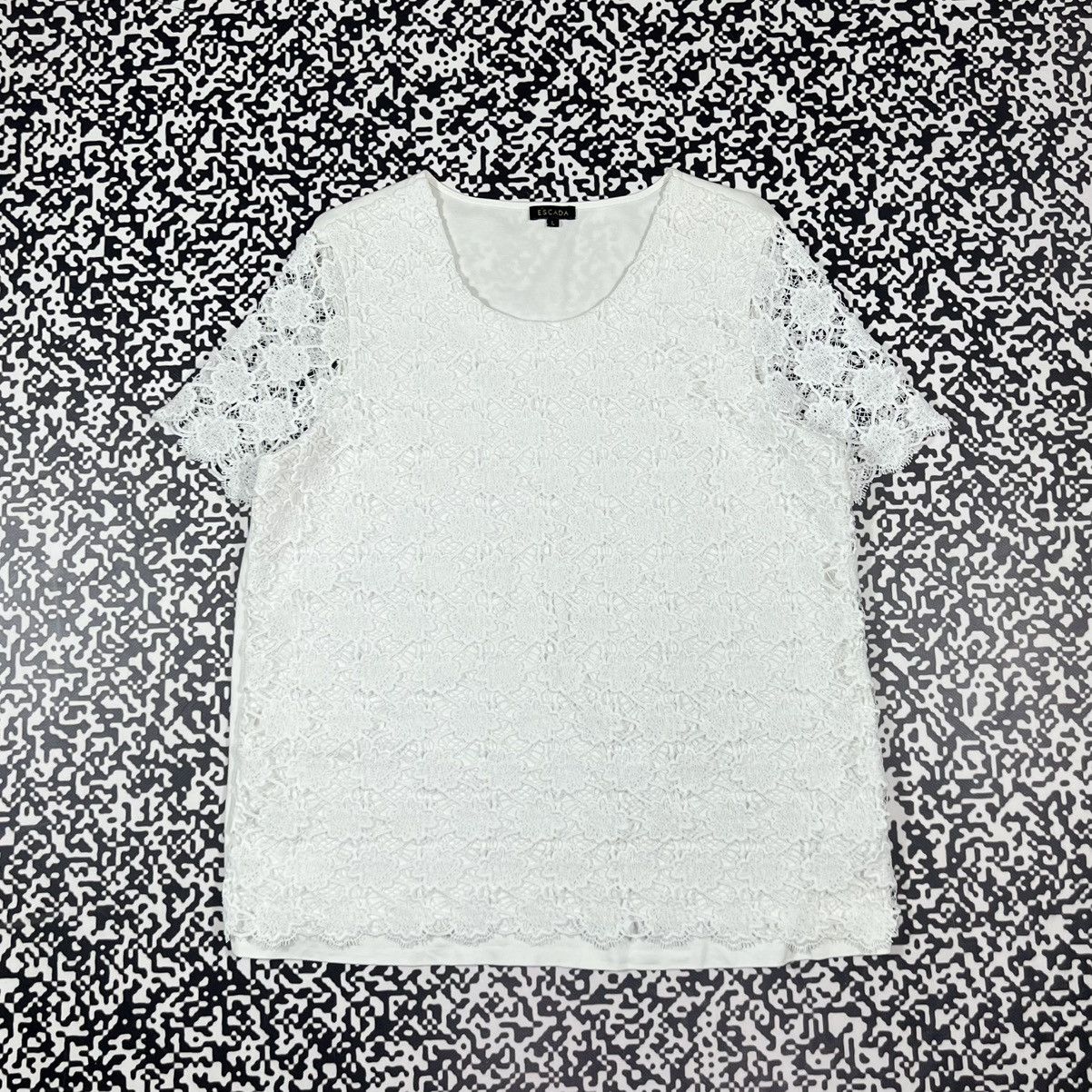 Escada Vintage Y2K Escada Mesh Floral Luxury Retro Style T-shirt Size L / US 10 / IT 46 - 4 Thumbnail