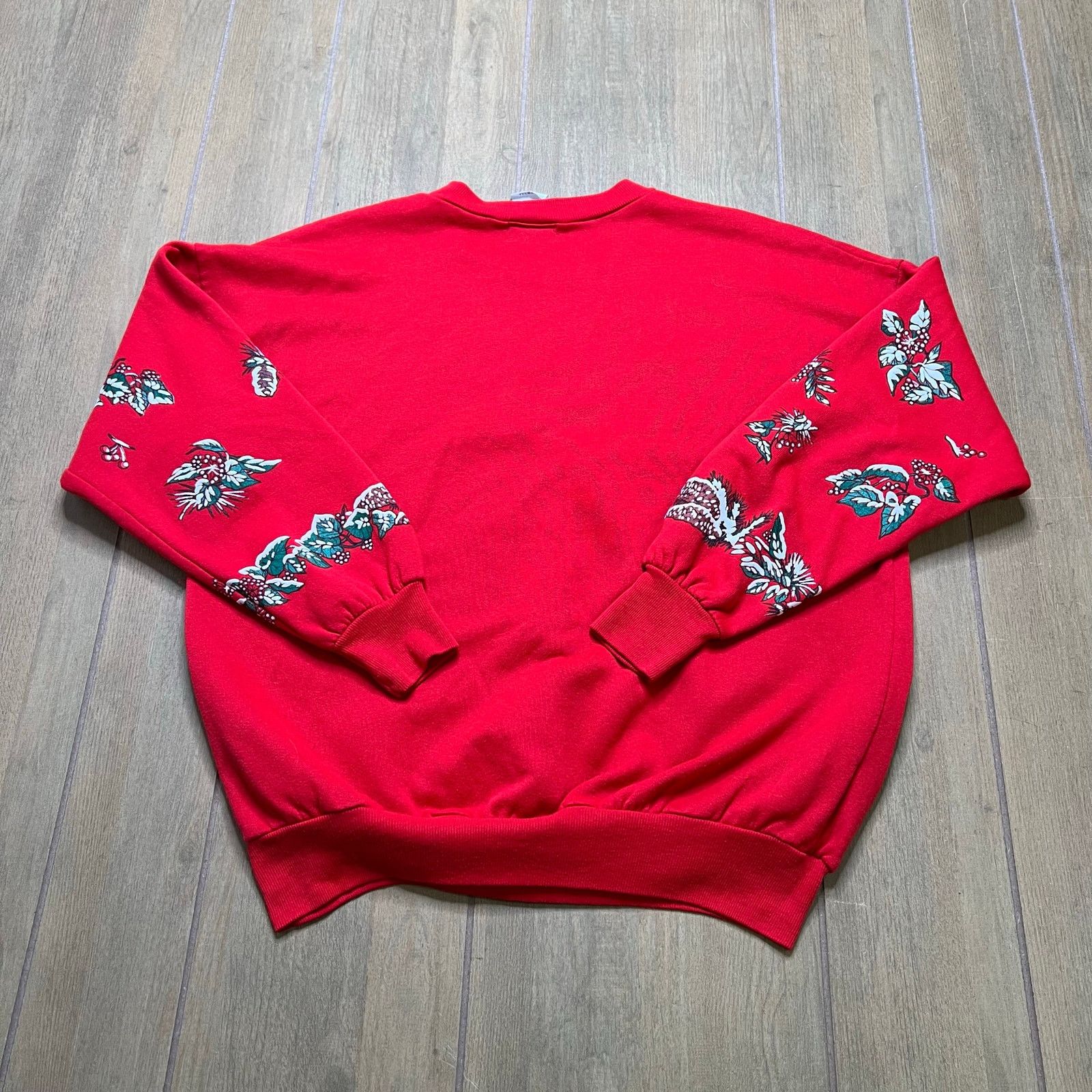 Vintage Vintage 90s Holiday Sweater Sz Medium Red Crewneck AOP Size M / US 6-8 / IT 42-44 - 8 Thumbnail