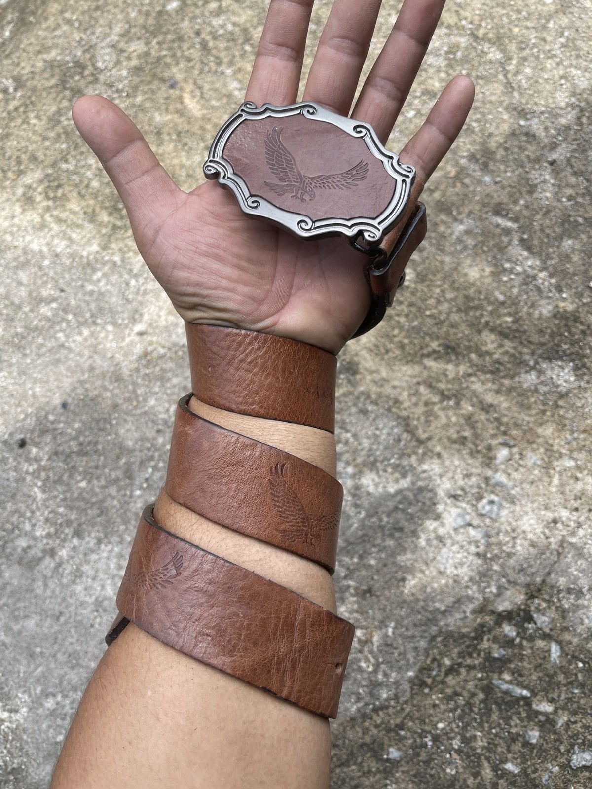 If Six Was Nine Last Drop🔥Rare🔥Eagle Leather Belt Size ONE SIZE - 2 Thumbnail