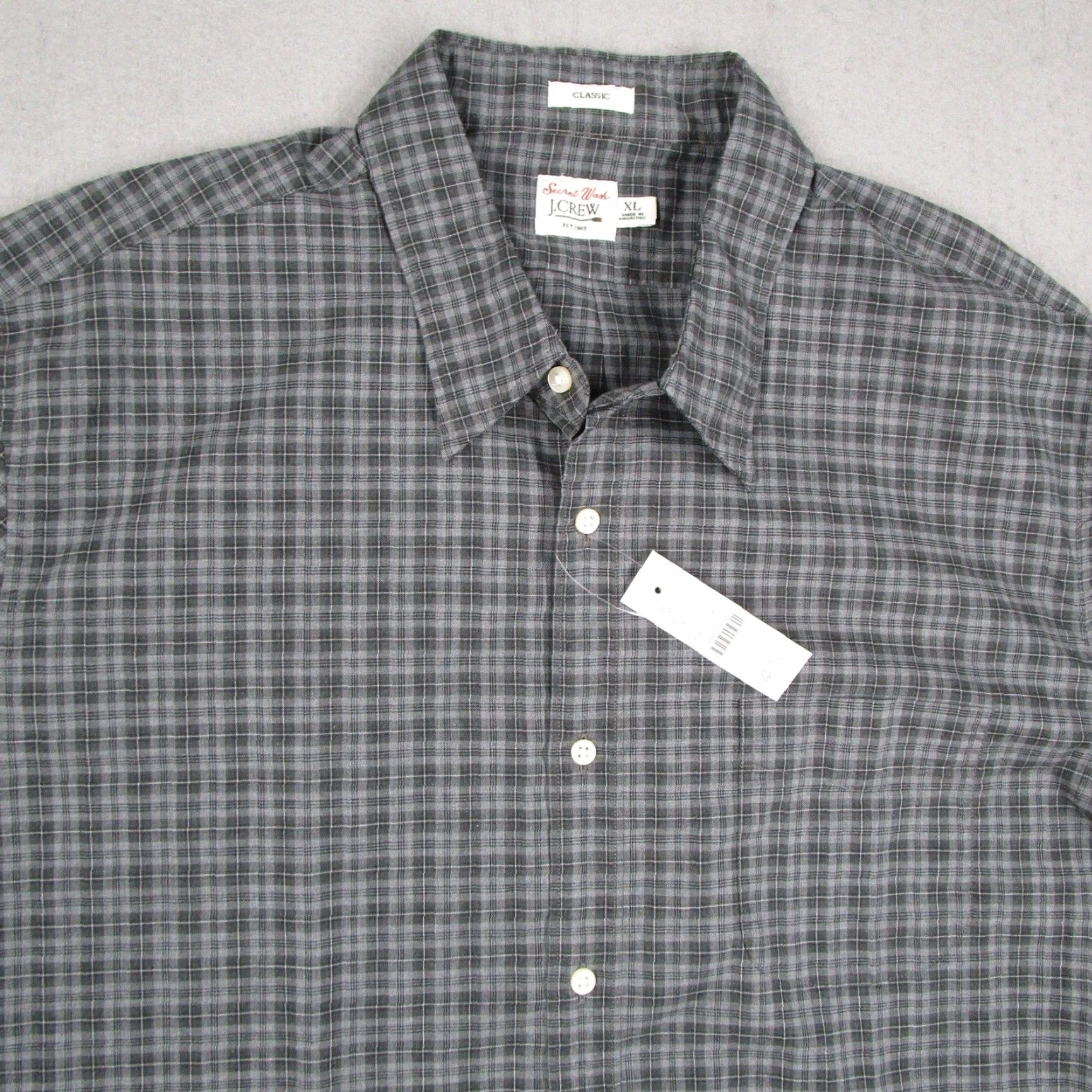 J.Crew J.Crew Secret Wash Shirt Mens XL Classic Grey Plaid Button Down CO874 Oarsman Size US XL / EU 56 / 4 - 2 Thumbnail