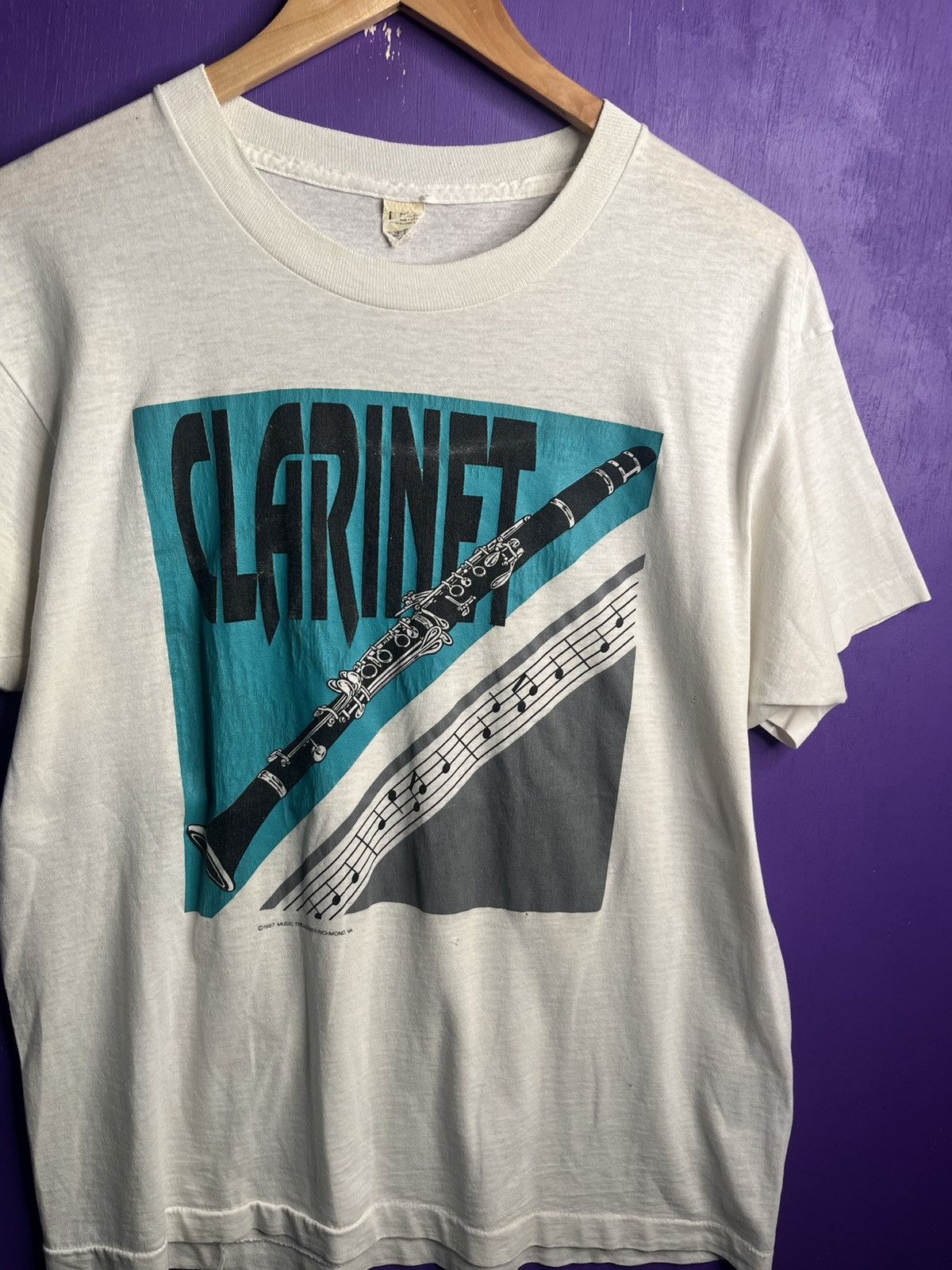 Vintage Vintage 1987 Clarinet music sheet t-shirt Size US L / EU 52-54 / 3 - 3 Thumbnail