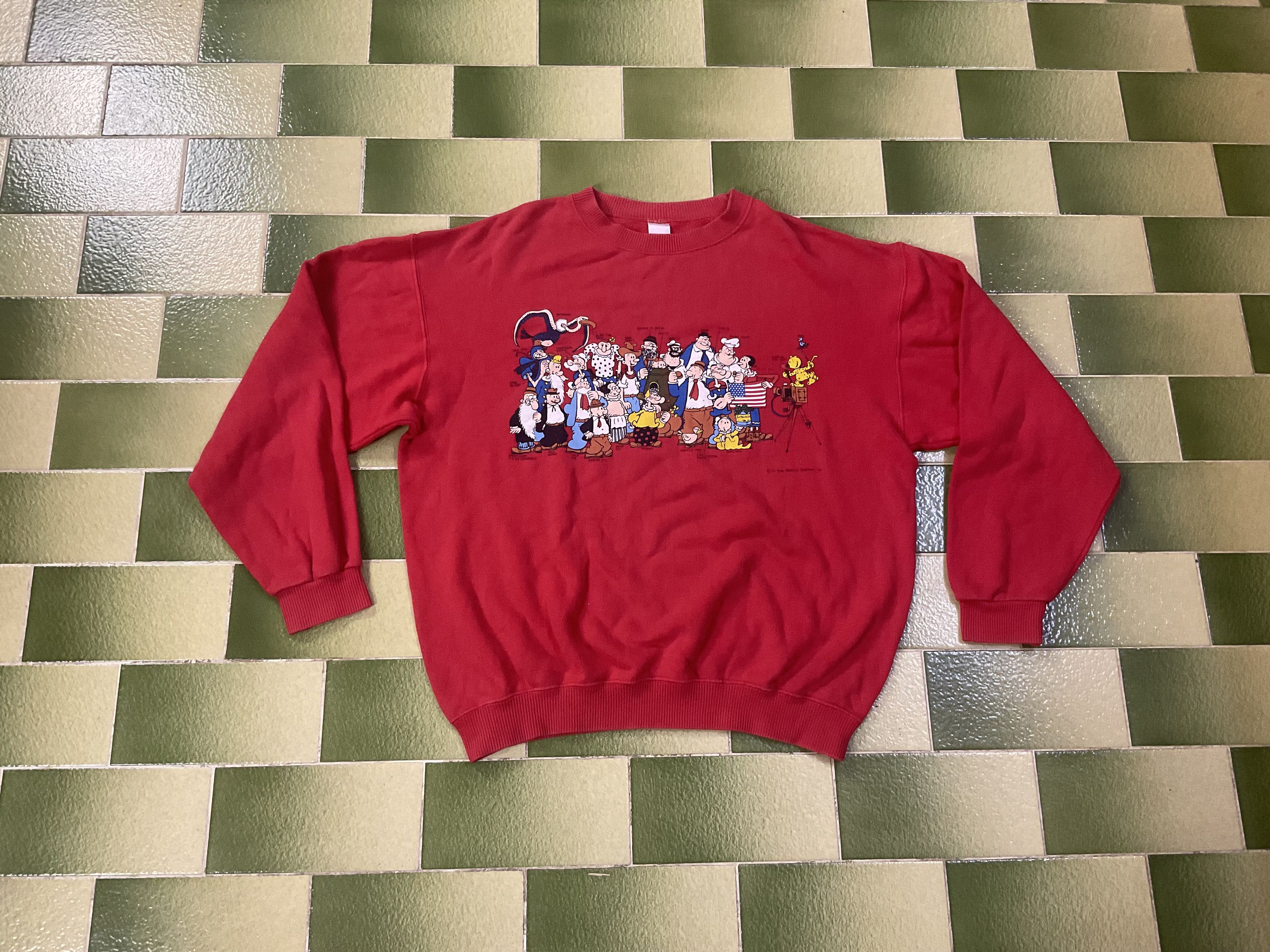 Vintage Popeye and Friends Crewneck Sweatshirt Olive Oyl