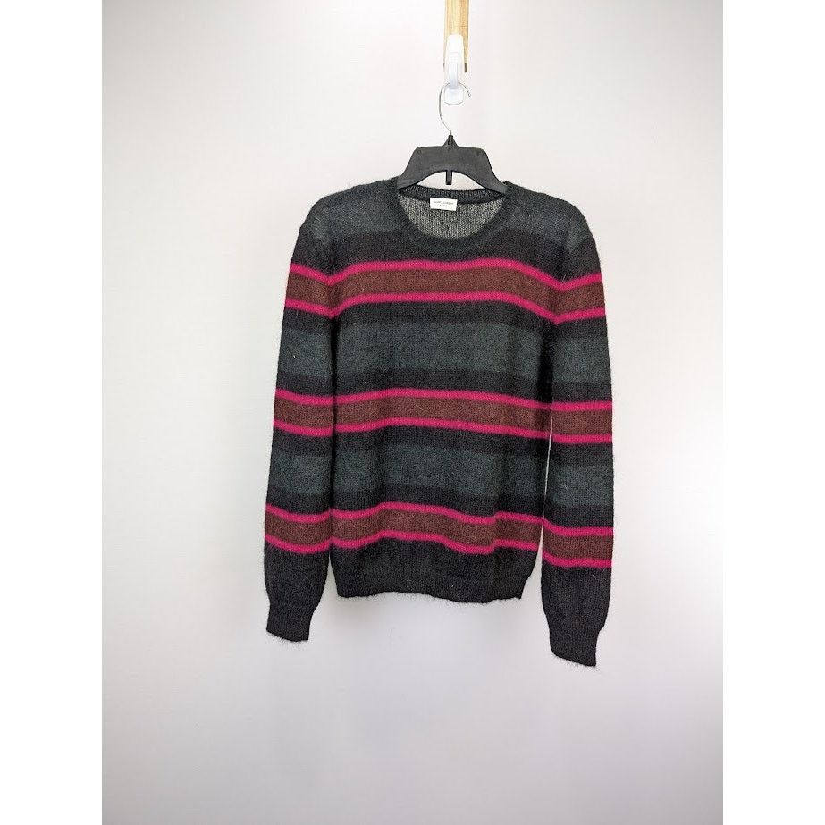 Saint Laurent Paris o1rshd1 Stripe Crewneck Sweaters in Multicolor Size US XL / EU 56 / 4 - 1 Thumbnail