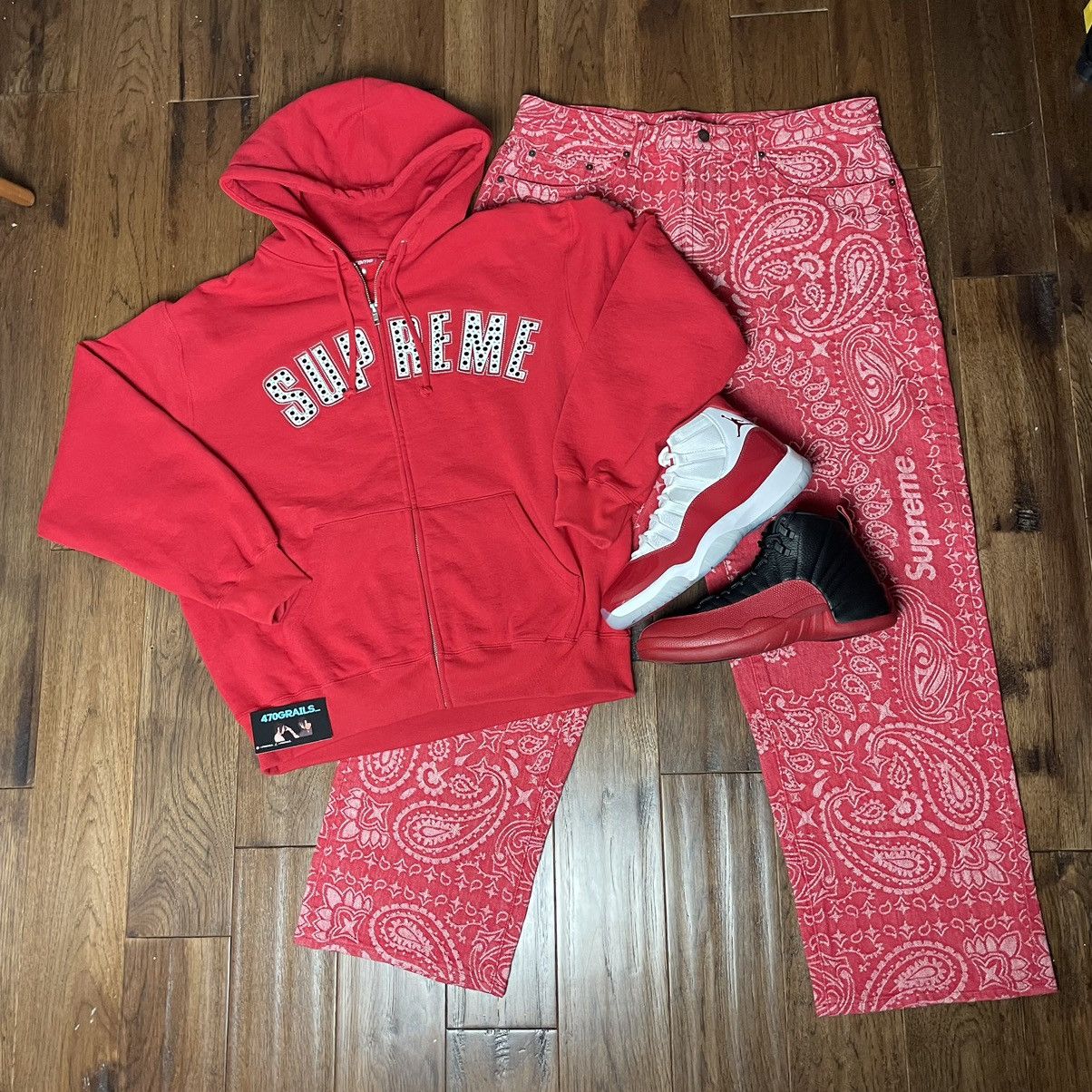 Supreme x B.B. Simon Zip Up Hooded red