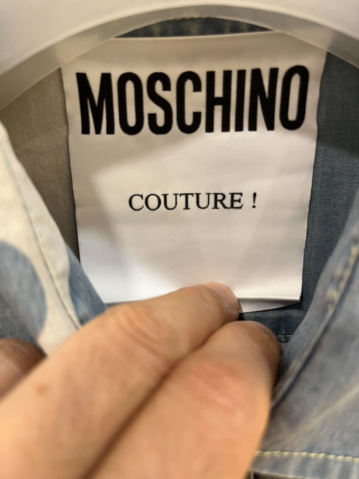 Moschino Moschino Light Blue Printed Denim Shirt Size US M / EU 48-50 / 2 - 2 Thumbnail