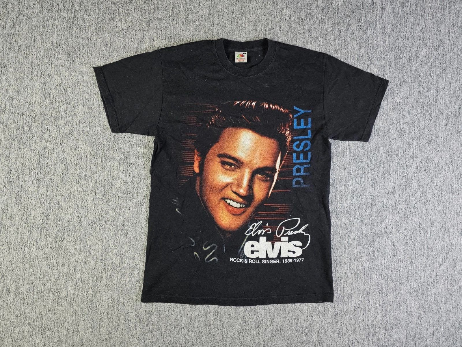 Fruit Of The Loom Vintage 90s Elvis Presley Portrait Graphic Tee Black FOTL M Size US M / EU 48-50 / 2 - 1 Thumbnail