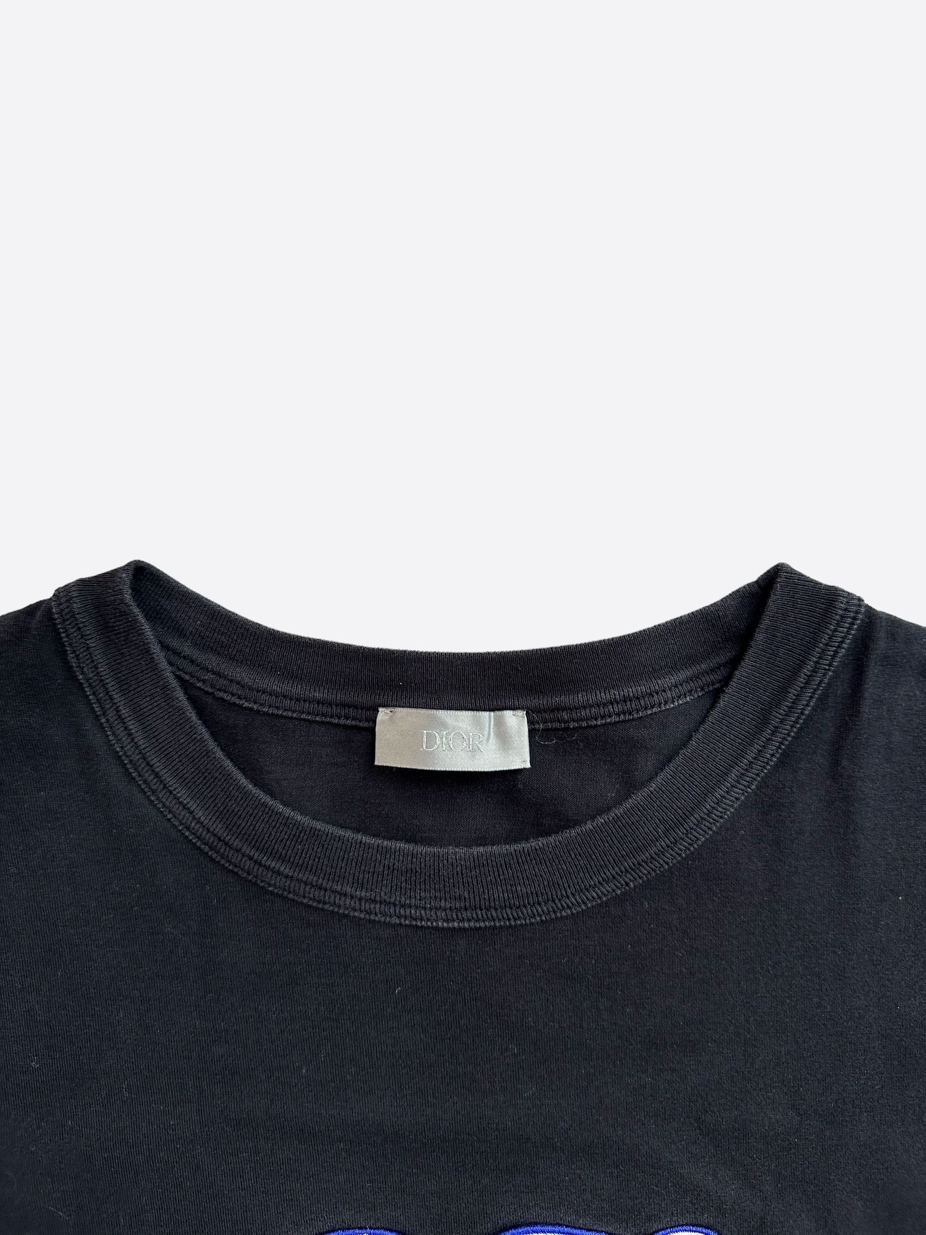 Dior Dior Kenny Scharf Black & Blue Embroidered Logo T-Shirt Size US M / EU 48-50 / 2 - 3 Thumbnail