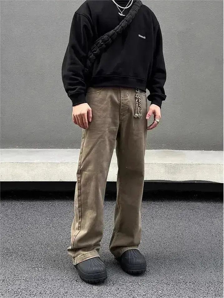 Japanese Brand Retro straight leg micro flared brown jeans Size US 32 / EU 48 - 4 Thumbnail