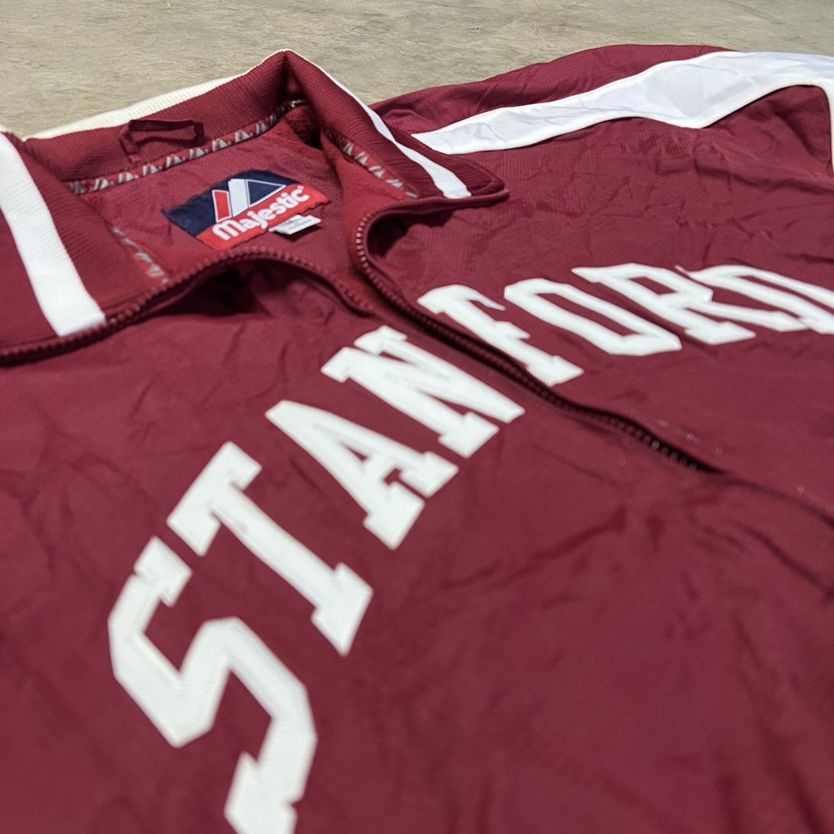 Majestic × Vintage Vintage 2000’s Stanford University Majestic Athletic Jacket Size US XL / EU 56 / 4 - 5 Thumbnail