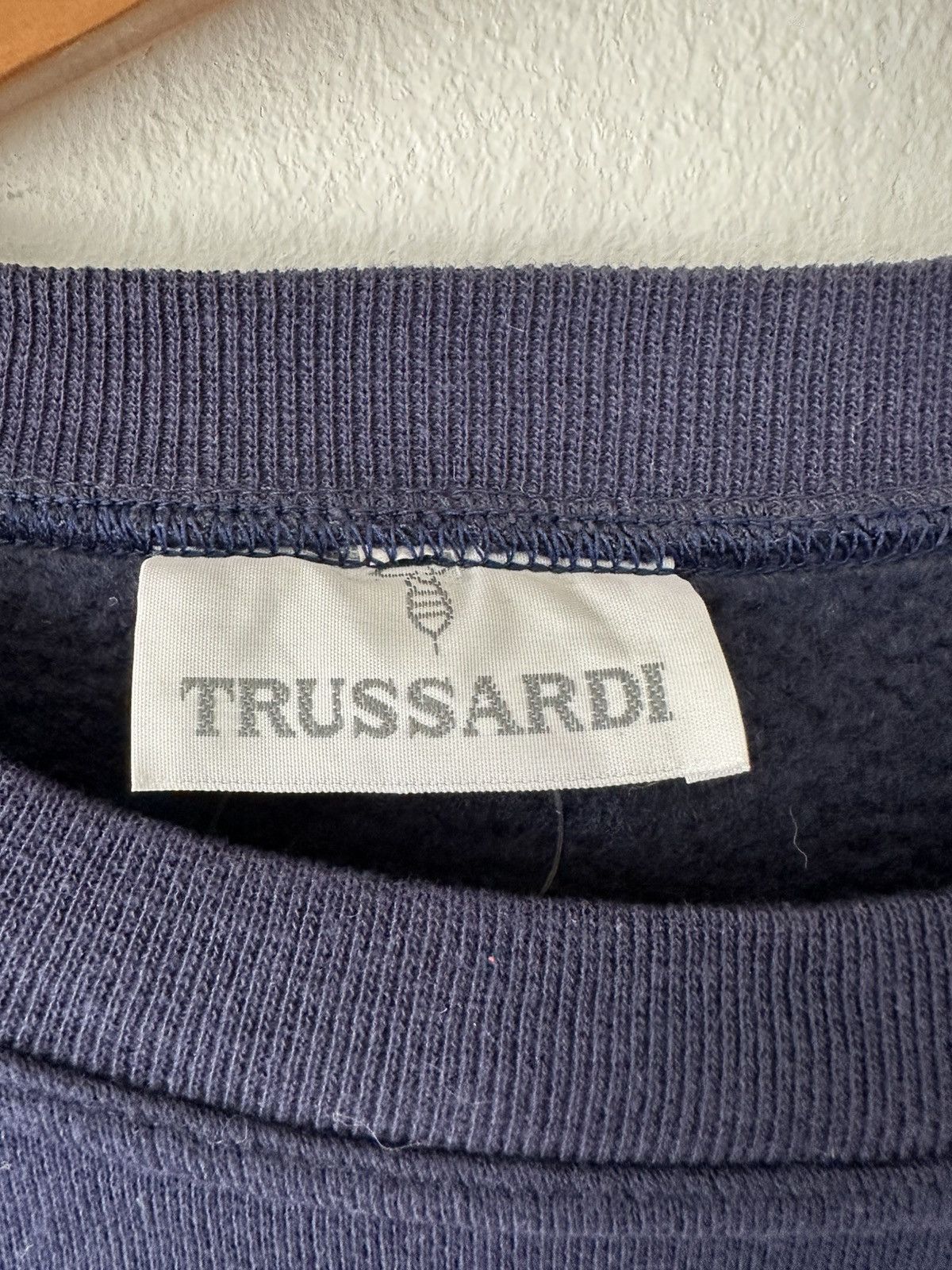 Trussardi Vintage Trussardi Embroidered Logo Sweatshirt Navy Crewneck Size US S / EU 44-46 / 1 - 5 Thumbnail