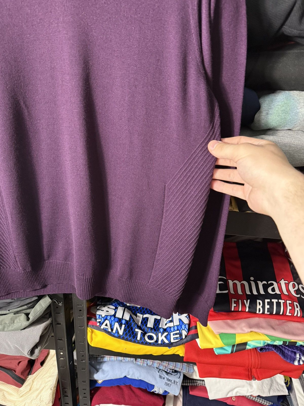 Porsche Design Porsche Design Wool Sweater V Neck Purple Mens Italy luxury Size US L / EU 52-54 / 3 - 4 Thumbnail