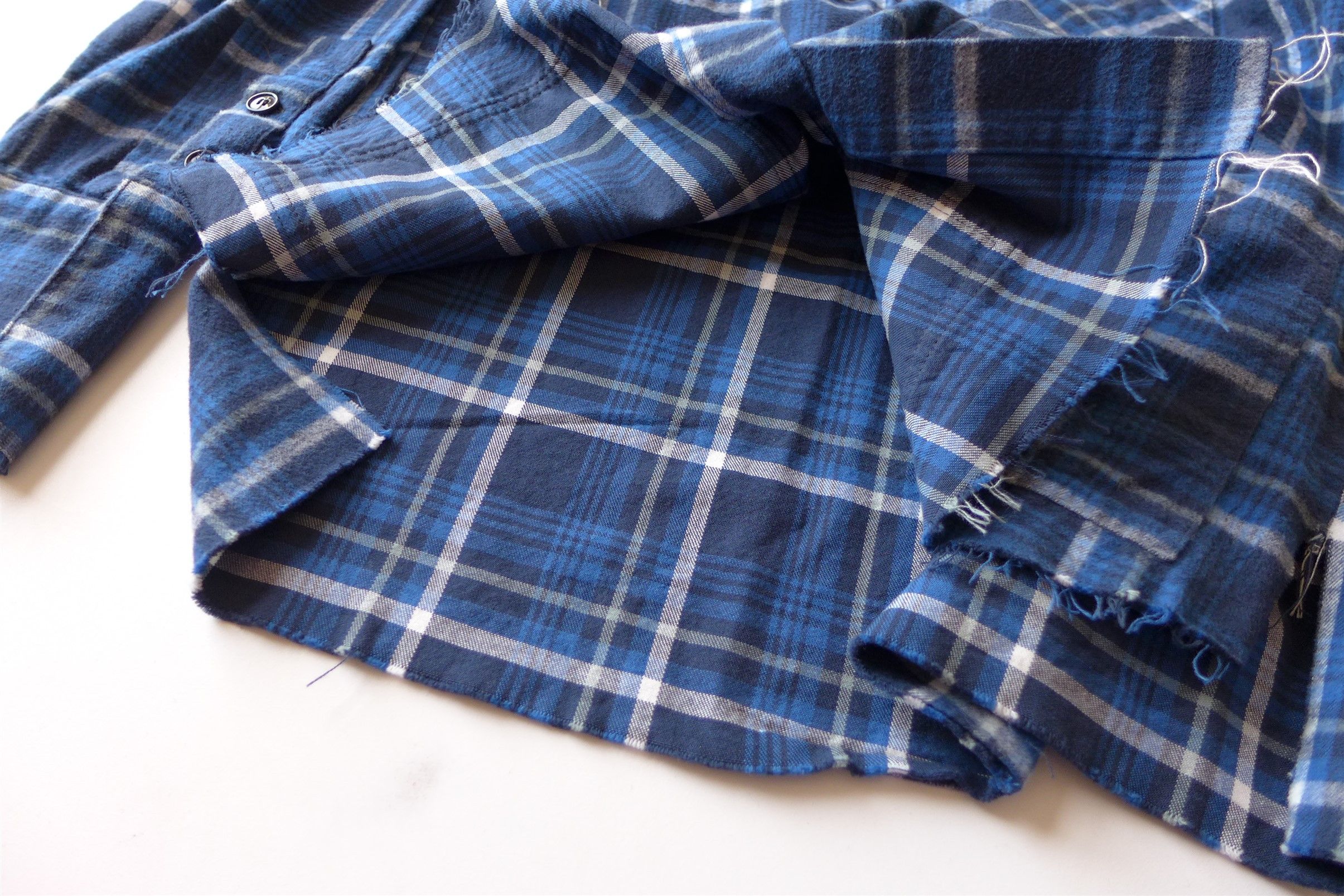 Greg Lauren Greg Lauren Oversized Shawl Collar Jacket - Blue Plaid Size US S / EU 44-46 / 1 - 11 Thumbnail