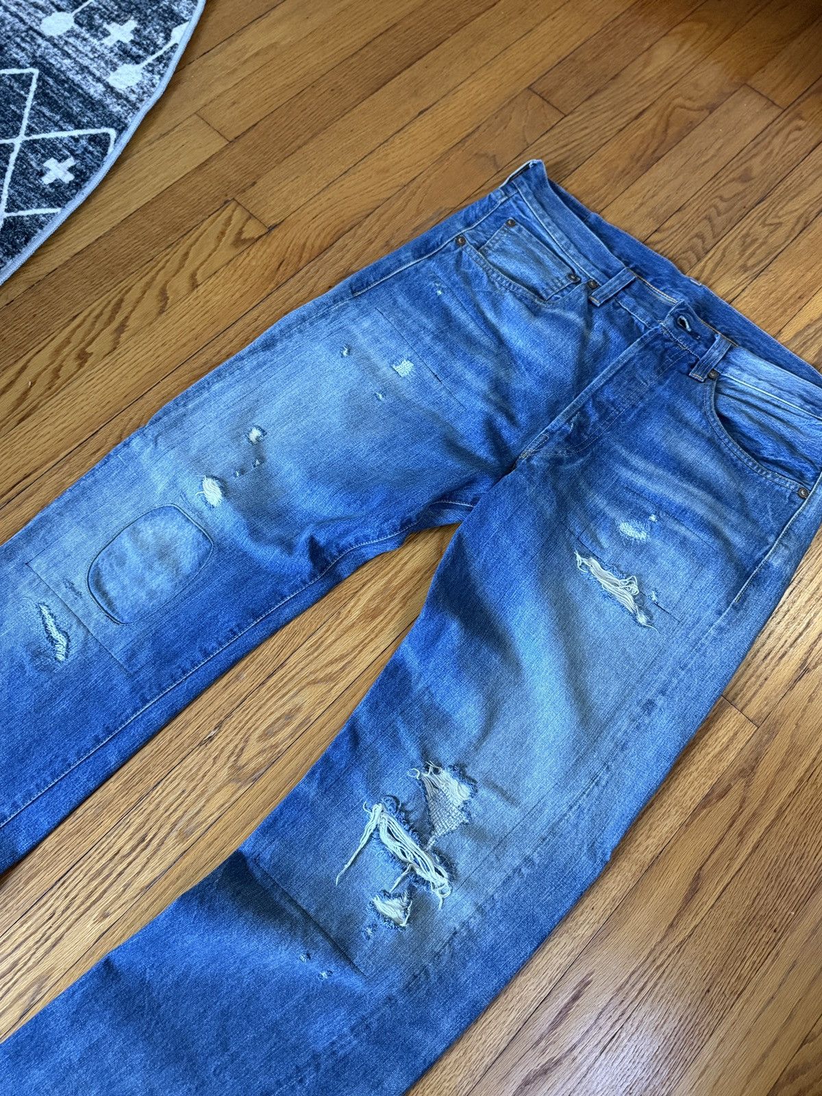 Levi's Levis 501XX Distressed Denim Size US 33 - 2 Thumbnail
