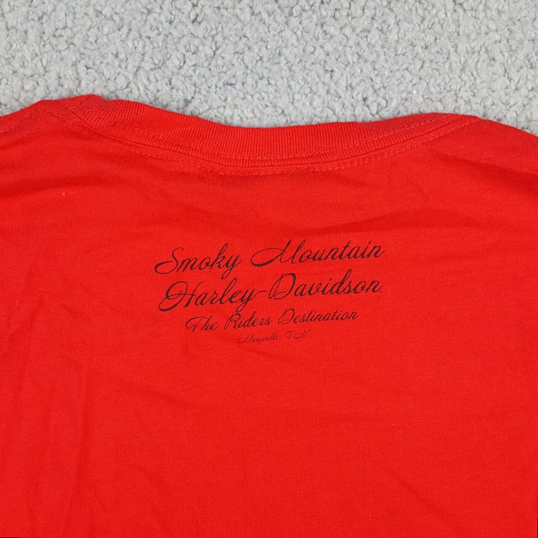 Harley Davidson VINTAGE Harley-Davidson Biker Motorcycle T-Shirt Women's Medium Red Retro Crew Neck 90s Classic Grunge Size M / US 6-8 / IT 42-44 - 5 Thumbnail
