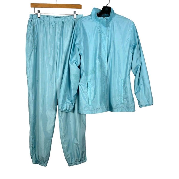 Lands End Lands End Aqua Blue Track Suit Windbreaker Pants Jacket Grailed