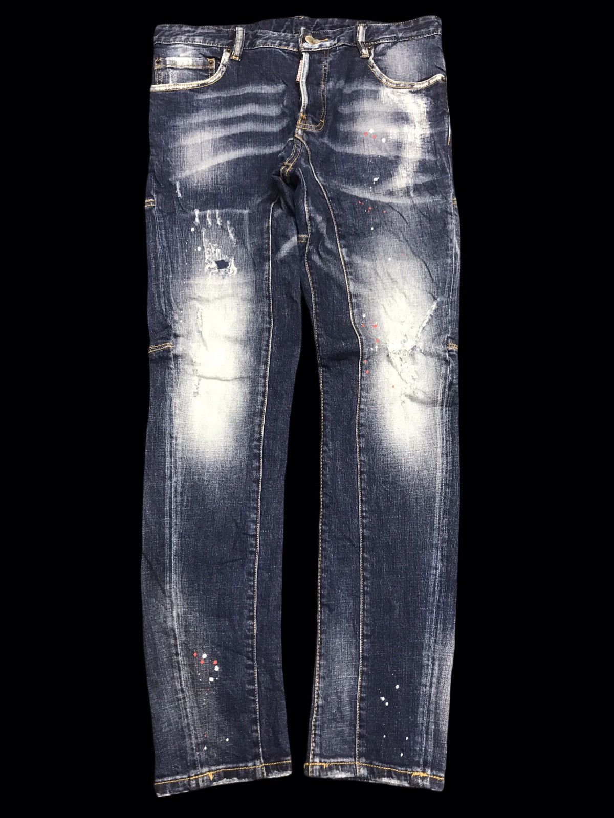 Designer × Dsquared2 × Seditionaries 💥PUNK STYLE💥DSQUARED2 Distressed Painter Denim F149 Size US 33 - 1 Thumbnail