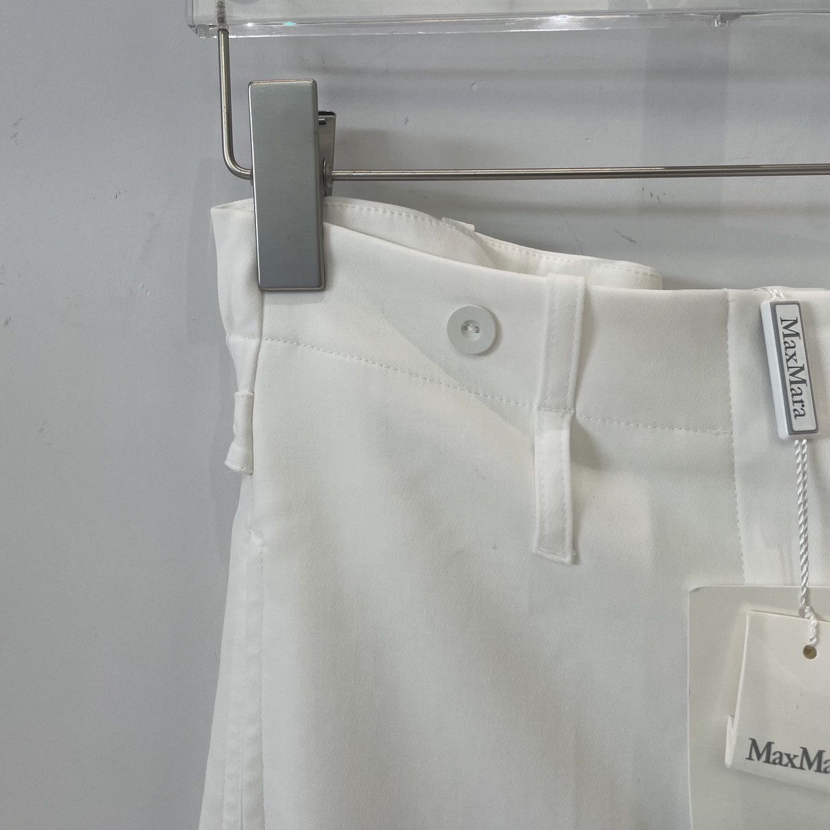 Max Mara Maxmara White Cotton Wide-leg Casual Dress Pants K26WX Size 25" / US 0 / IT 36 - 3 Thumbnail