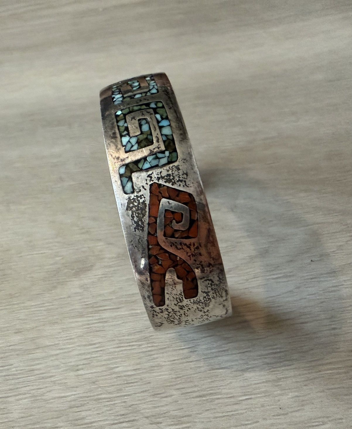 Vintage Vintage Artist Signed Sterling Silver Chip Southwestern Size ONE SIZE - 4 Thumbnail