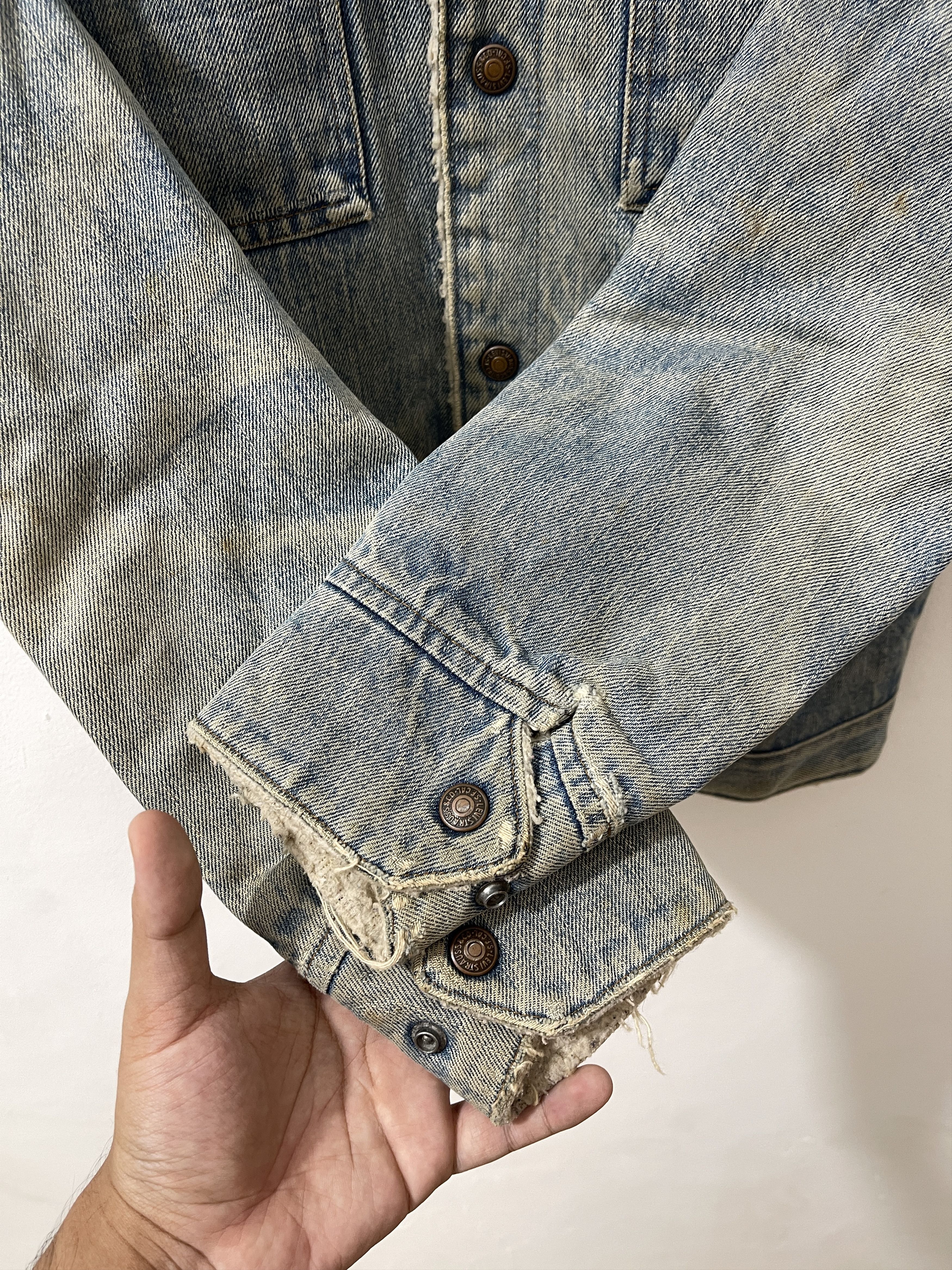 Levi's Vintage Clothing Thrashed 70s Levis Denim Rust Saddleman Jacket Size US S / EU 44-46 / 1 - 6 Thumbnail