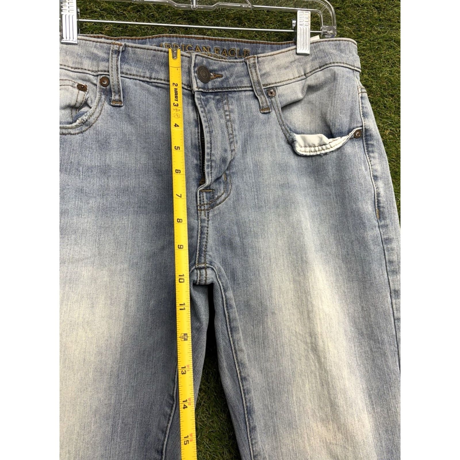 American Eagle Outfitters American Eagle Outfitters Jeans Slim 32x32 Light Wash Denim 5-Pocket Belt Loops Men’s Slim Straight Jeans Blue Size US 32 / EU 48 - 4 Thumbnail