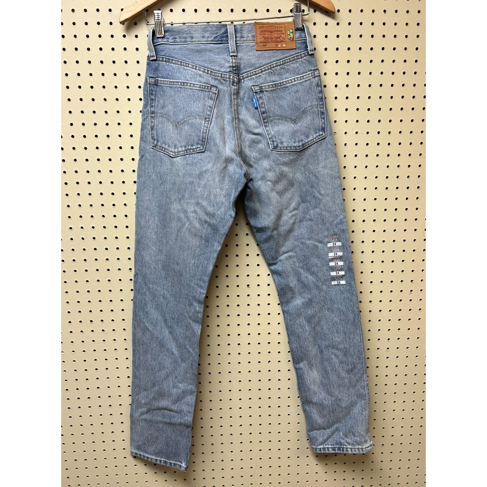 Levi's Levis X Super Mario Bros 501 Denim Jeans NWT Selvedge Button Fly 24x26 Irregular Size 42" / US 20 - 2 Thumbnail