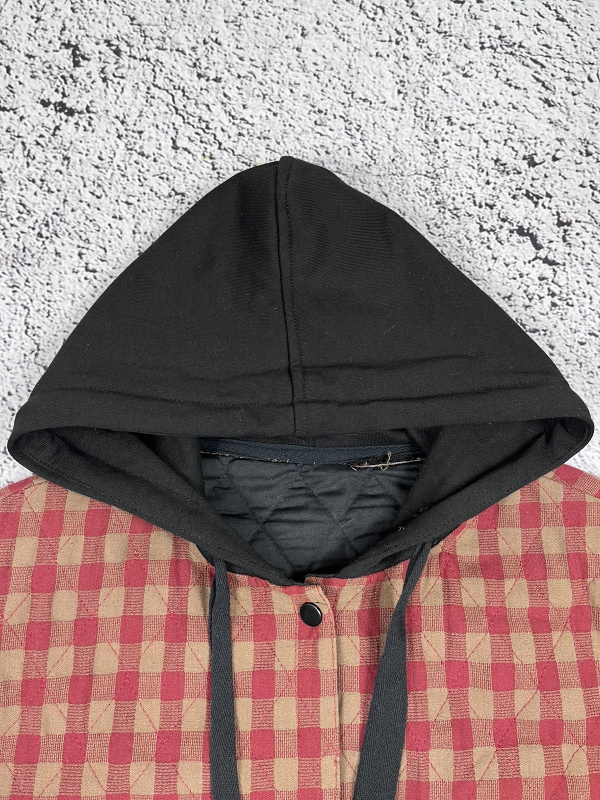 Vintage Japan Hooded Workwear Check Jacket Japan Work
