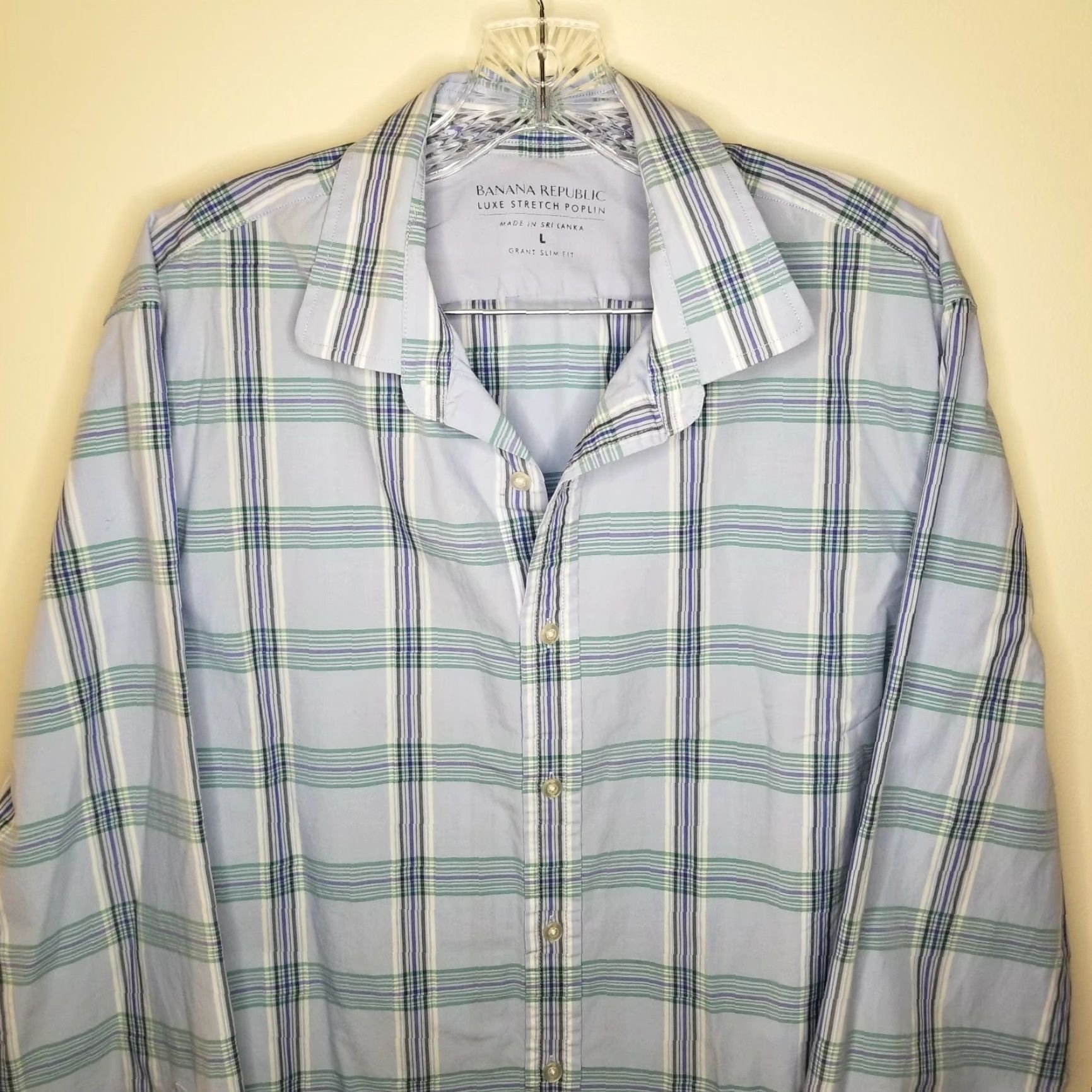 Banana Republic VINTAGE? No. Banana Republic Shirt Mens Blue Plaid Grant Slim Fit Long Sleeve Button-Up Size L Size US L / EU 52-54 / 3 - 2 Thumbnail