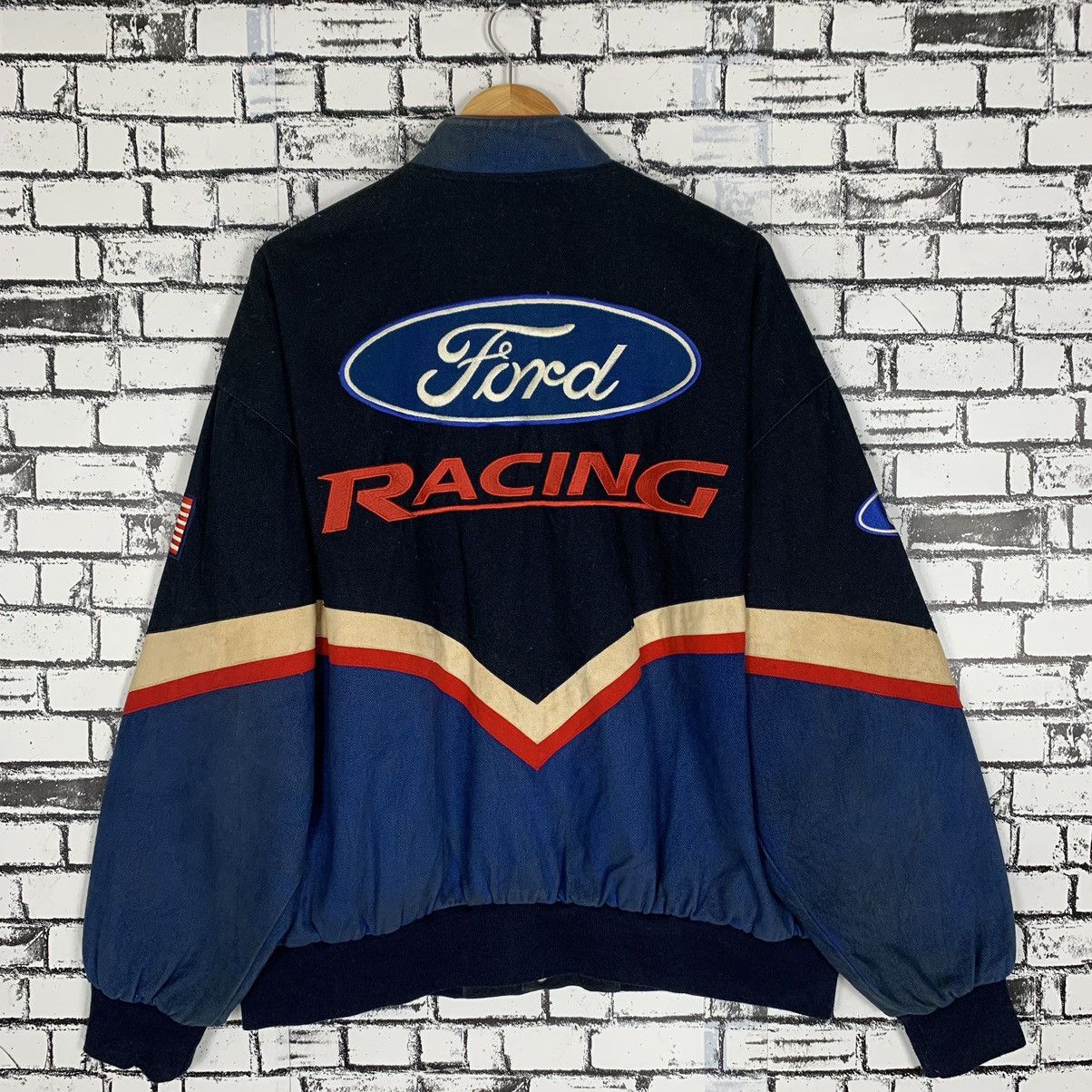 Ford × Jeff Hamilton JH Design Jeff Hamilton Ford Racing Mens Racecar Jacket Size US XL / EU 56 / 4 - 9 Thumbnail