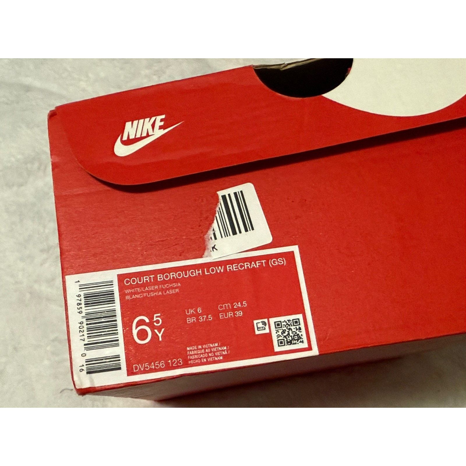 Nike Nike Court Borough Low Recraft (GS) White Fuchsia Pink 6.5Y Size US 6.5 / EU 39-40 - 7 Thumbnail