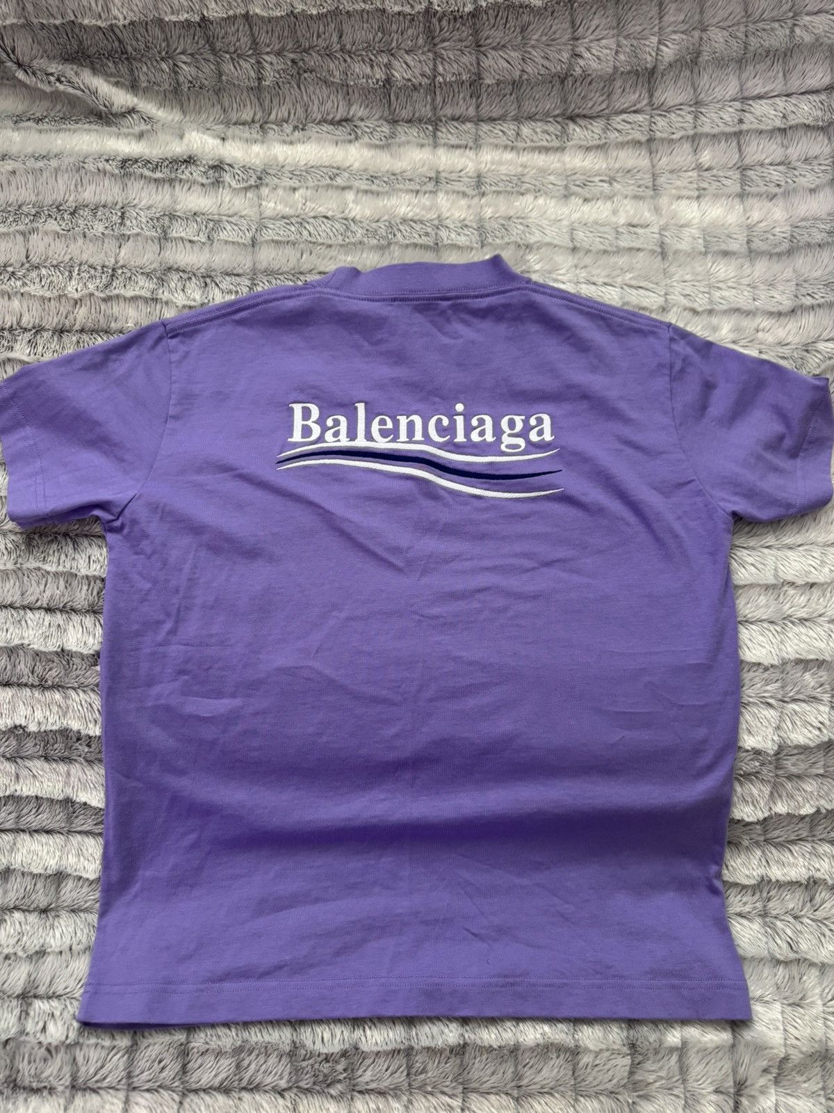 Balenciaga Purple Balenciaga Political Campaign Logo Print T-Shirt Size XL / US 12-14 / IT 48-50 - 3 Thumbnail