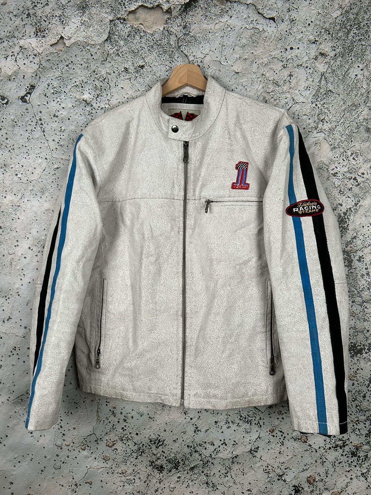 Pre-owned Grailed Vintage Racing Jacket Motorsport Gp F1 Hype Streetwear In White