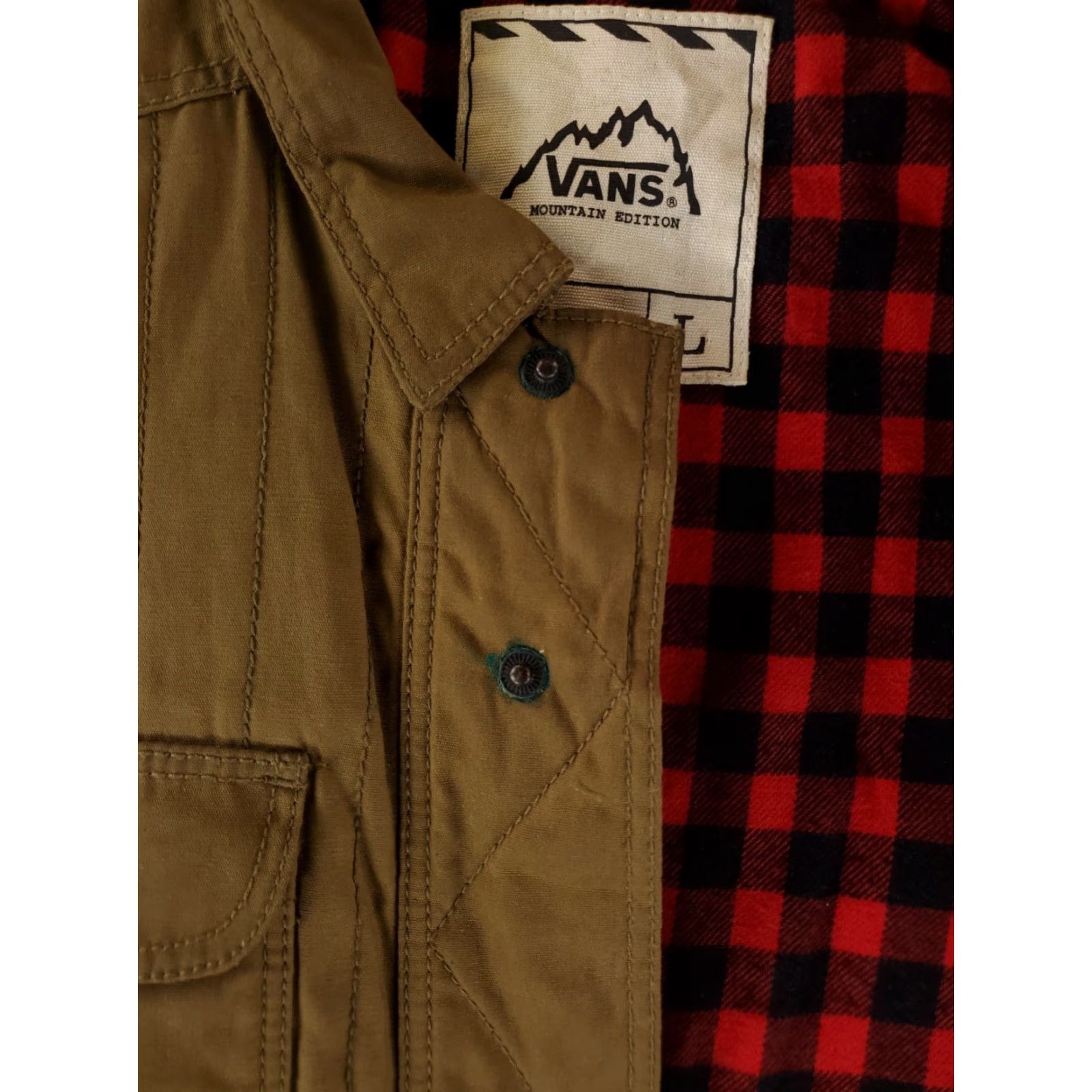 Vans Vans Jacket Tanka Mountain Edition Waxed Canvas Flannel Lined Mens L Brown Canvas Chore 90s? Mens Size US L / EU 52-54 / 3 - 7 Thumbnail