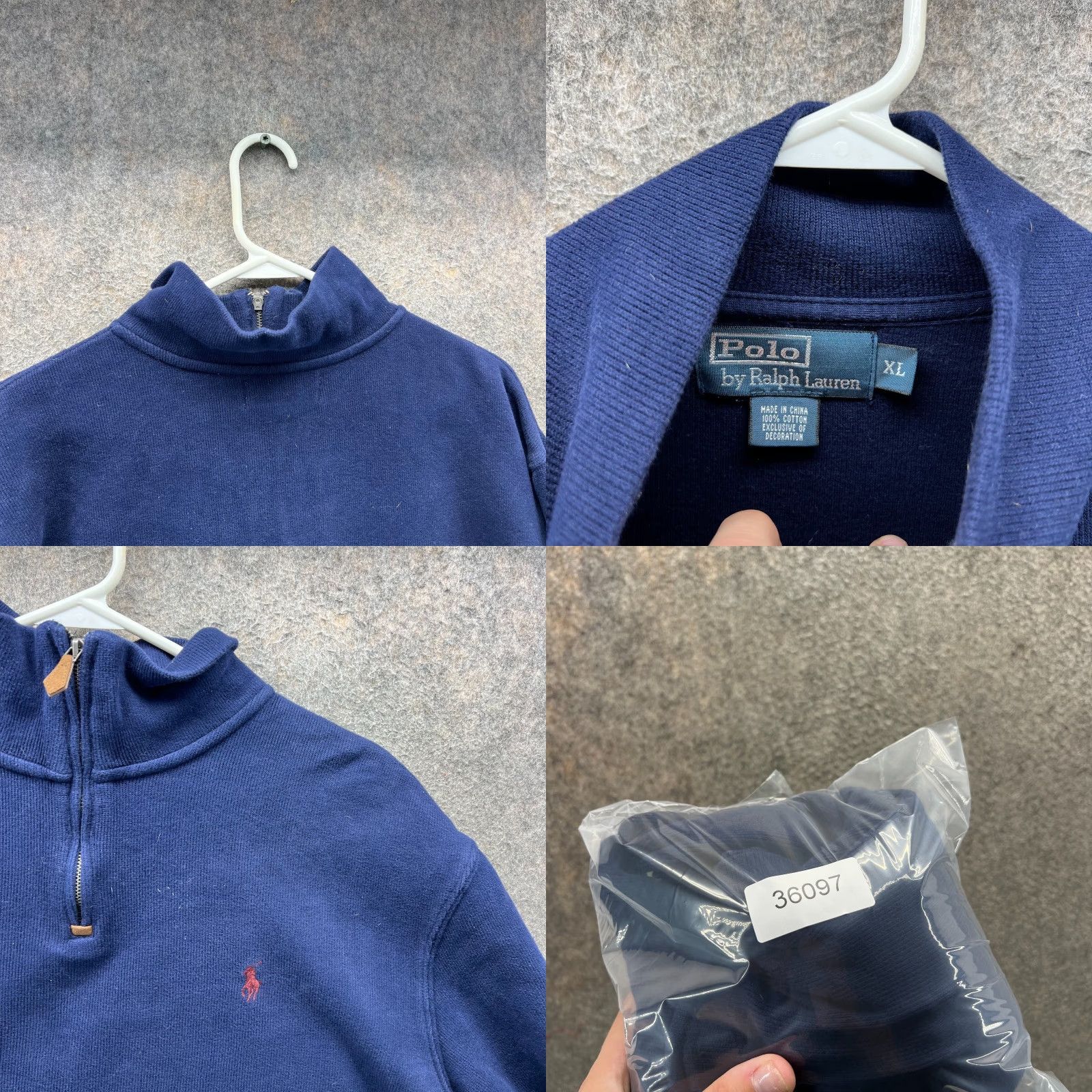 Polo Ralph Lauren VINTAGE Polo Ralph Lauren Pullover Sweater XL Blue Navy Men Regular Knit Fleece Logo 90s Size US XL / EU 56 / 4 - 8 Thumbnail