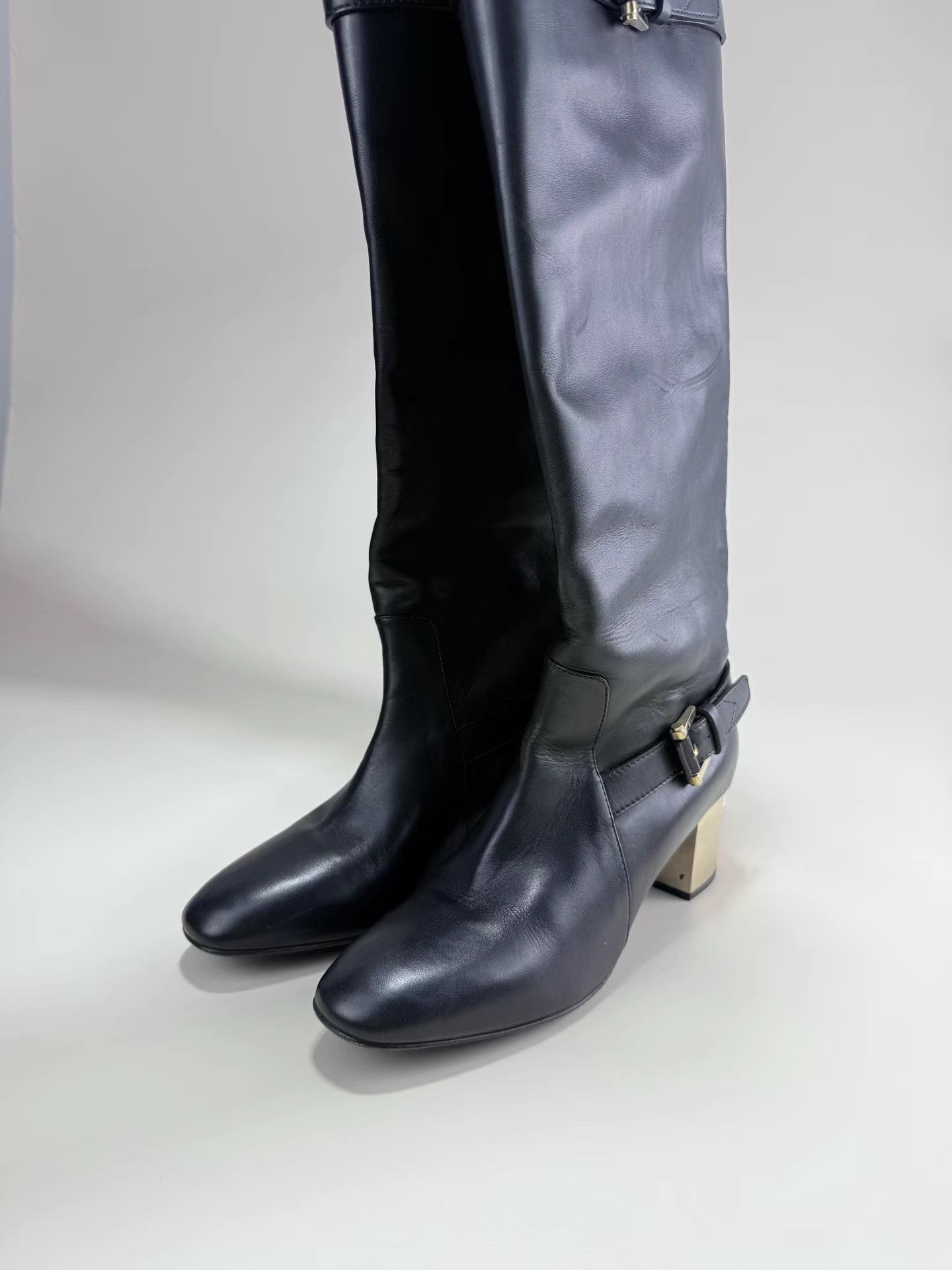 Versace VERSACE Medusa Logo Knee-High Boots K1 Size US 8.5 / IT 38.5 - 1 Thumbnail