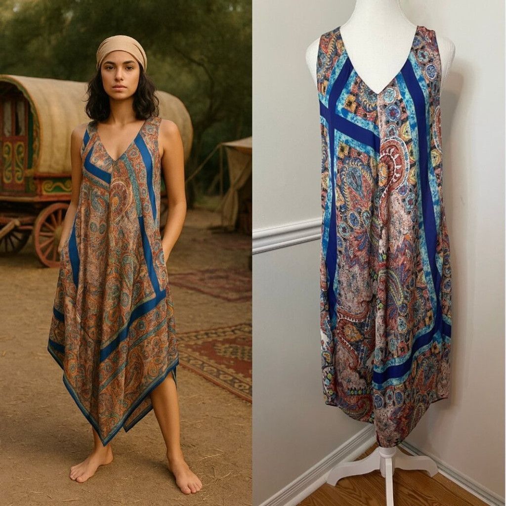 Zara Zara Scarf Style Paisley Satin Dress S Size S / US 4 / IT 40 - 1 Thumbnail
