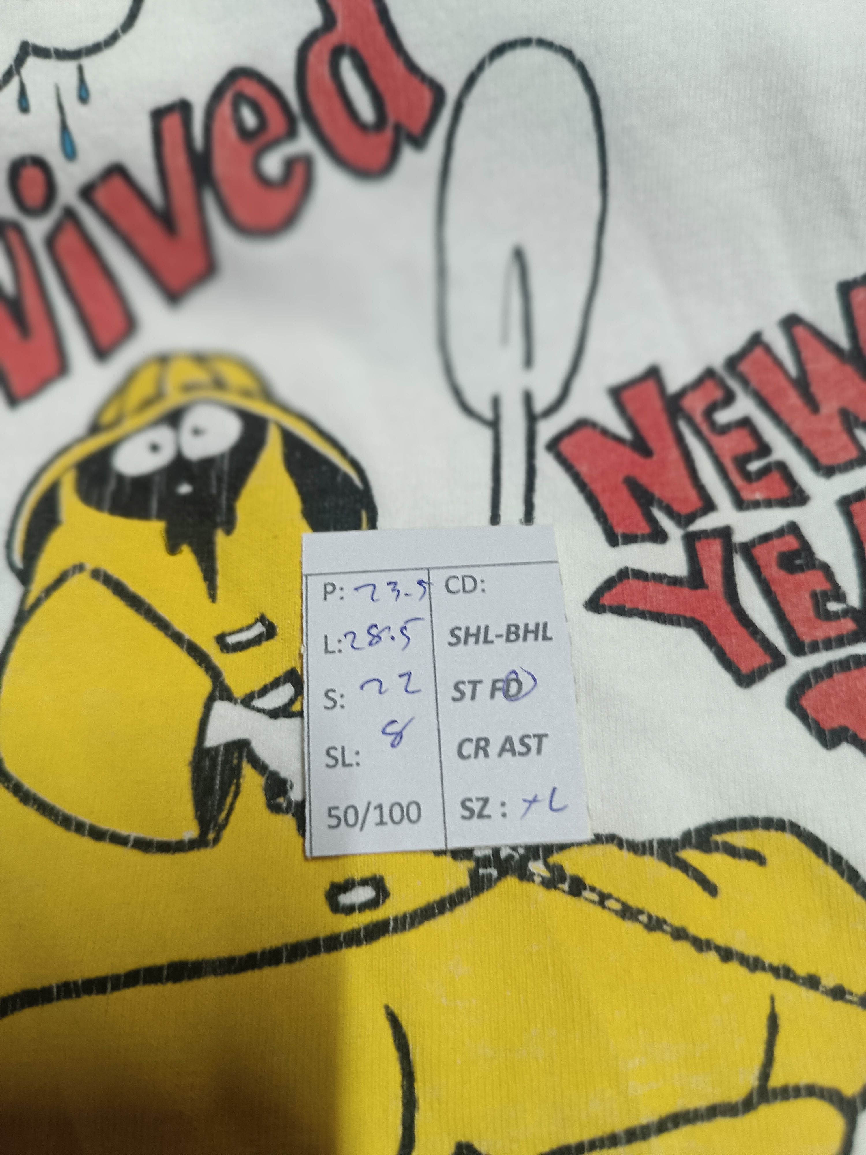 Vintage VINTAGE 90s I SURVIVED THE FLOOD 1997 FUNNY HUMOR VERY RARE Size US XL / EU 56 / 4 - 19 Thumbnail