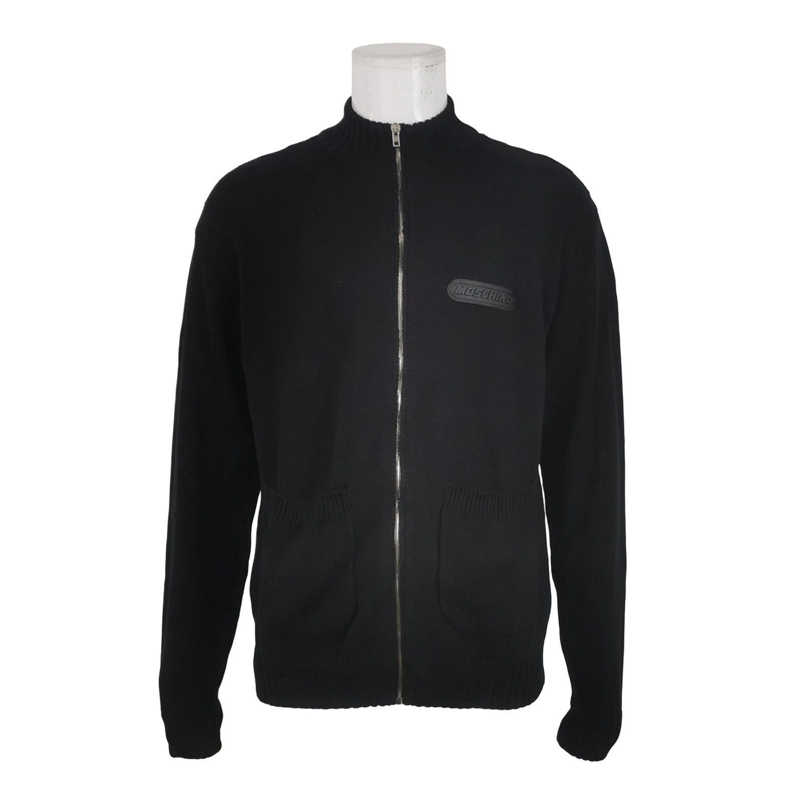 Moschino Moschino Logo Patch Zip-Up Sweater US M Size US M / EU 48-50 / 2 - 1 Thumbnail
